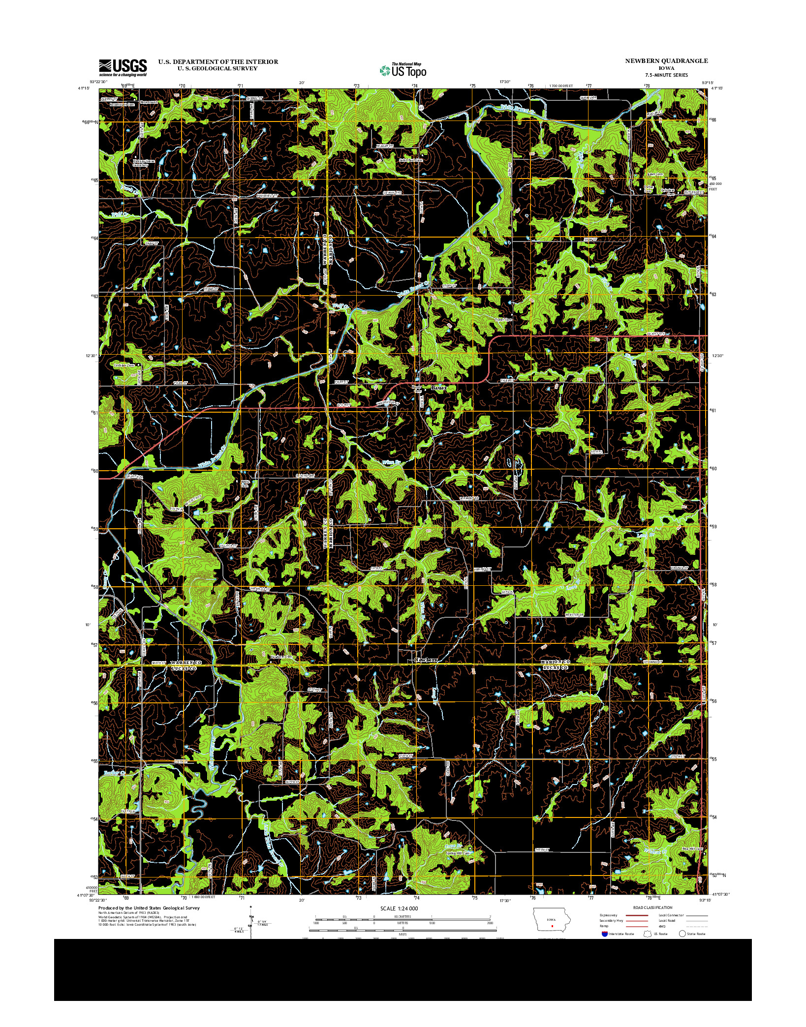 USGS US TOPO 7.5-MINUTE MAP FOR NEWBERN, IA 2013