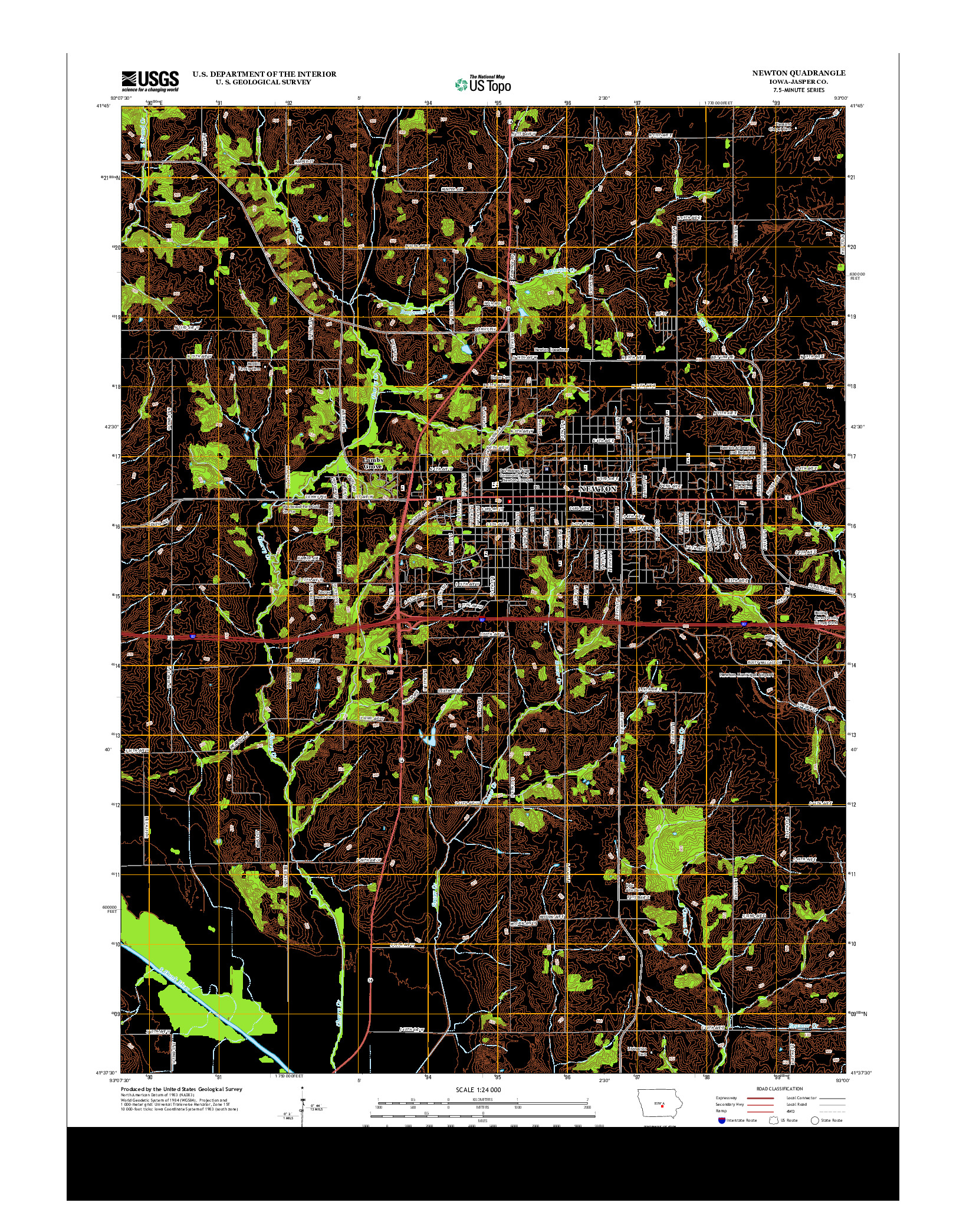 USGS US TOPO 7.5-MINUTE MAP FOR NEWTON, IA 2013