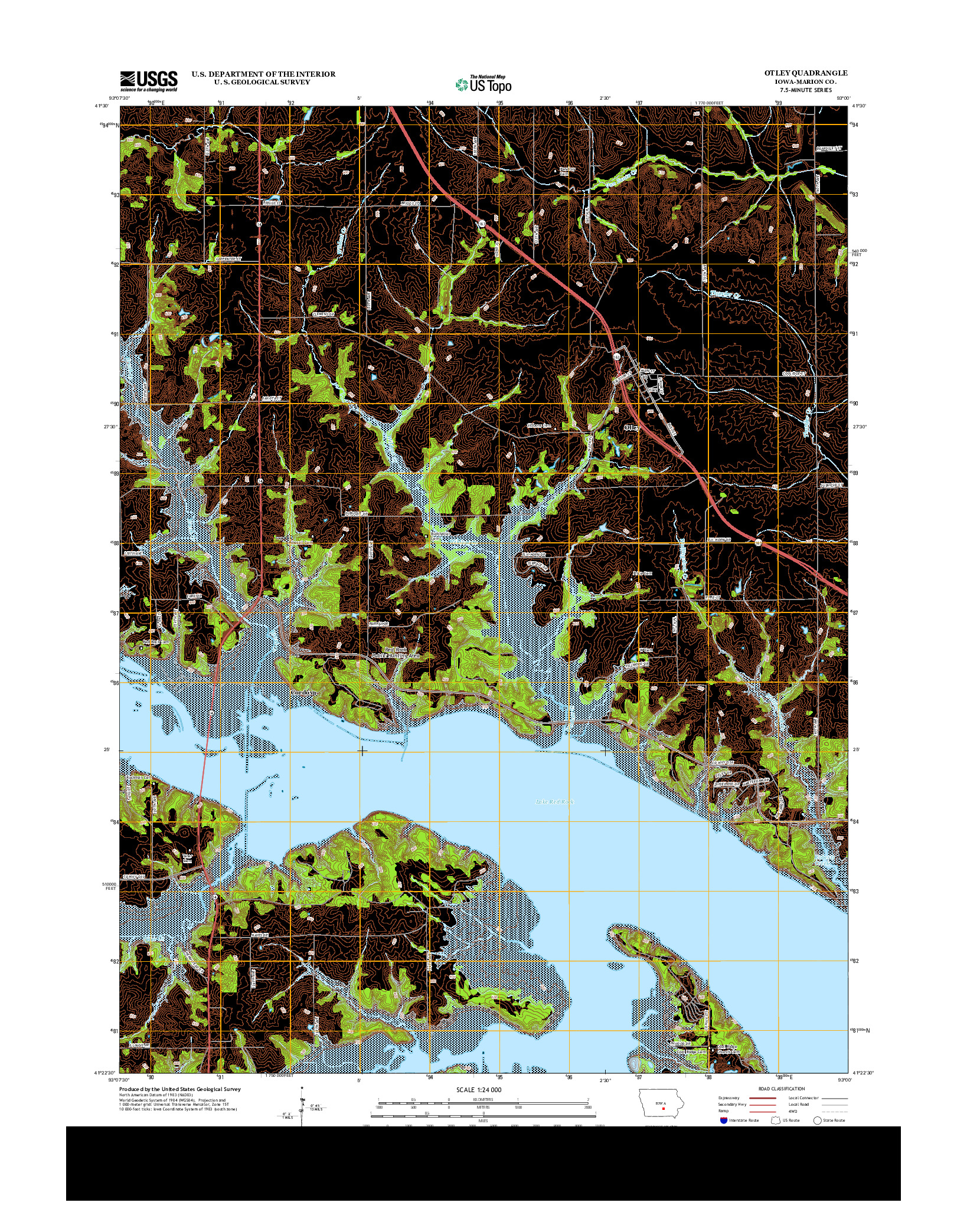 USGS US TOPO 7.5-MINUTE MAP FOR OTLEY, IA 2013