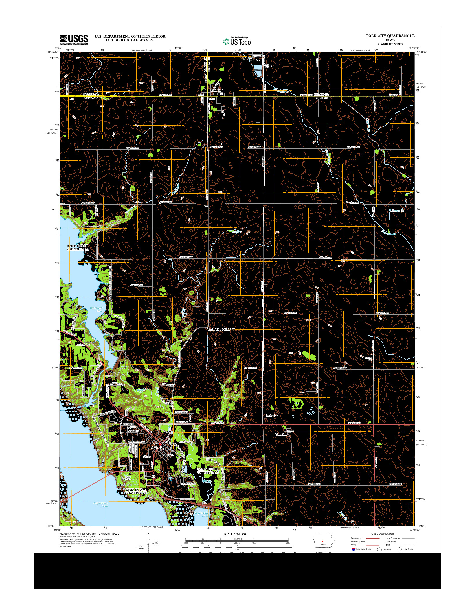 USGS US TOPO 7.5-MINUTE MAP FOR POLK CITY, IA 2013