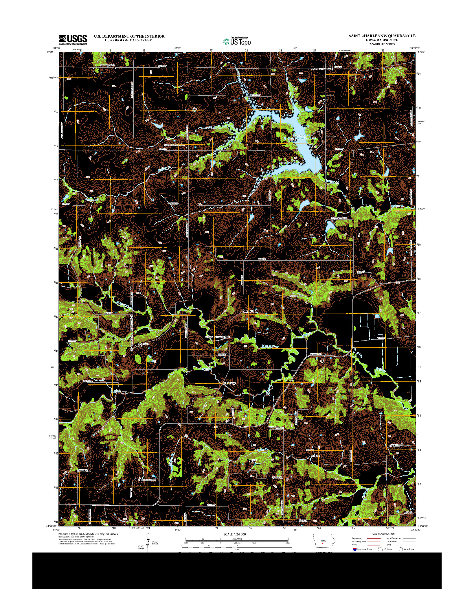 USGS US TOPO 7.5-MINUTE MAP FOR SAINT CHARLES NW, IA 2013