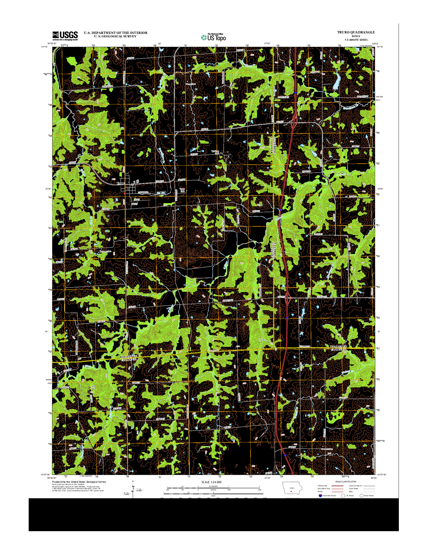 USGS US TOPO 7.5-MINUTE MAP FOR TRURO, IA 2013