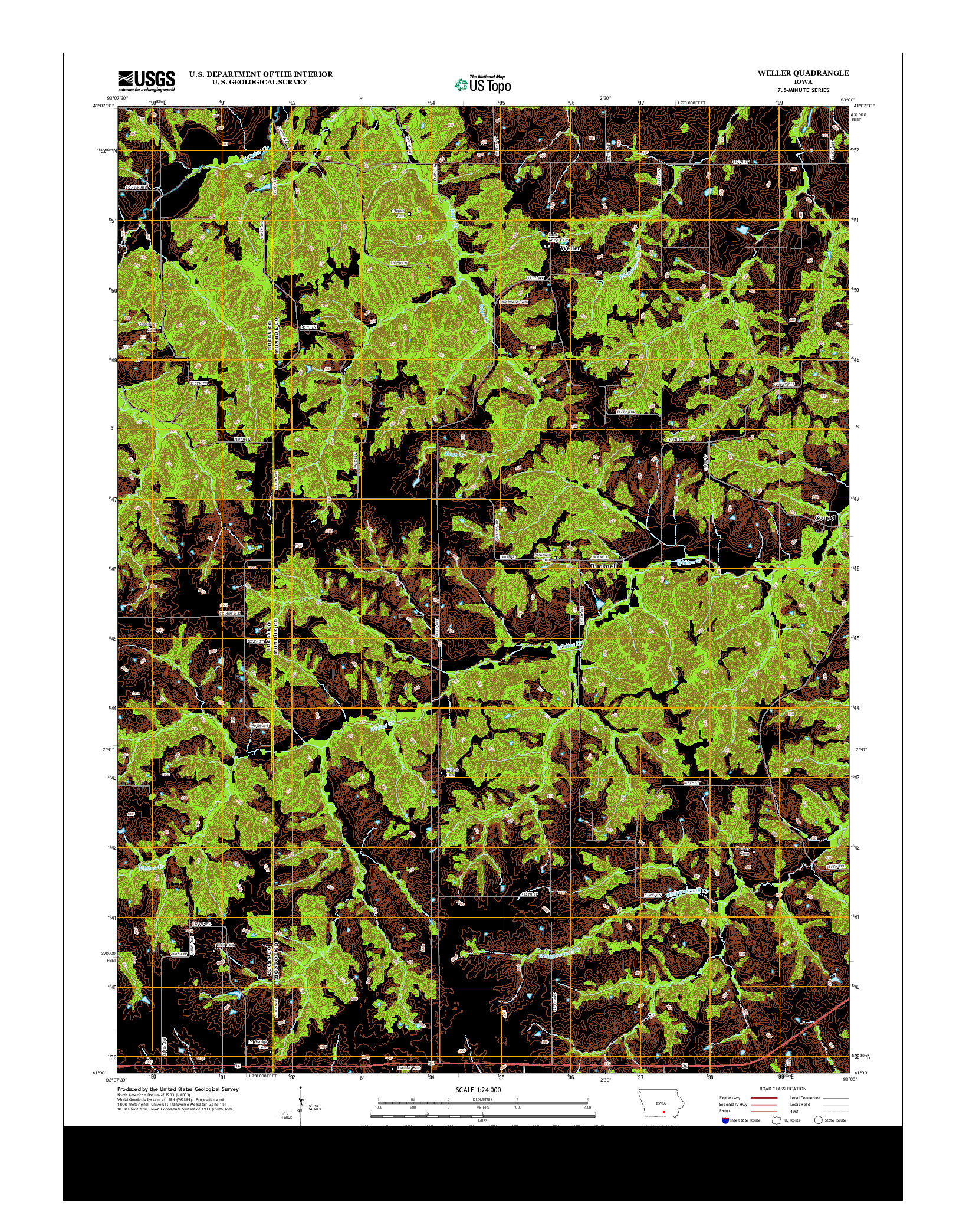 USGS US TOPO 7.5-MINUTE MAP FOR WELLER, IA 2013