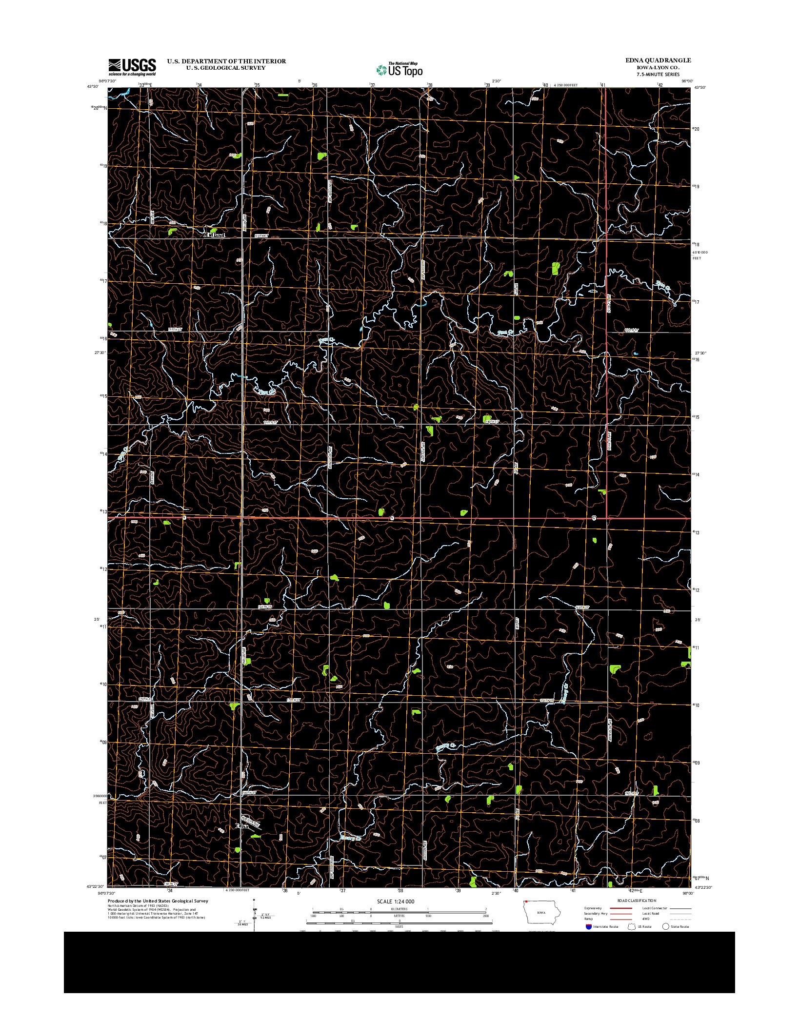 USGS US TOPO 7.5-MINUTE MAP FOR EDNA, IA 2013