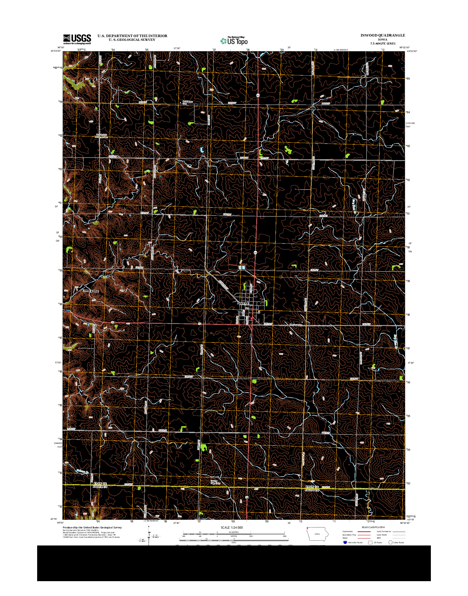 USGS US TOPO 7.5-MINUTE MAP FOR INWOOD, IA 2013