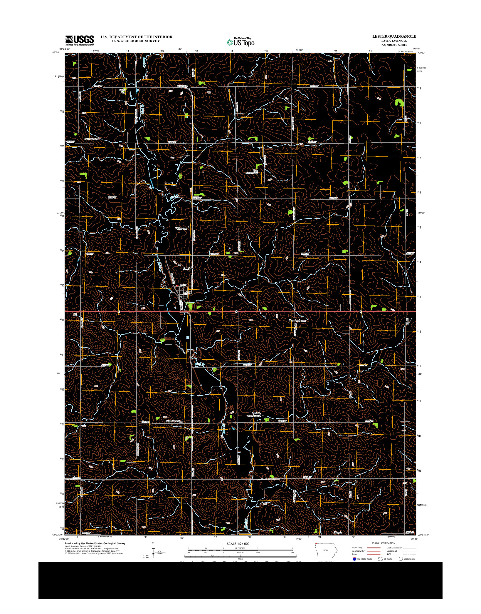 USGS US TOPO 7.5-MINUTE MAP FOR LESTER, IA 2013