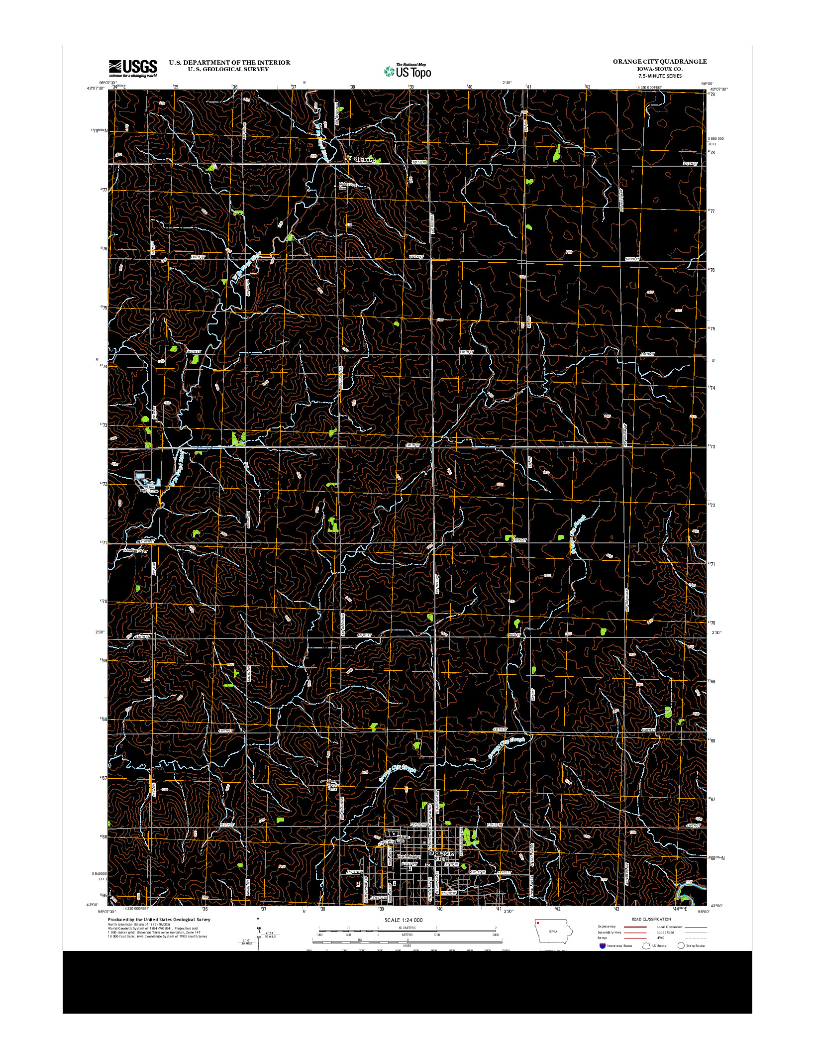 USGS US TOPO 7.5-MINUTE MAP FOR ORANGE CITY, IA 2013