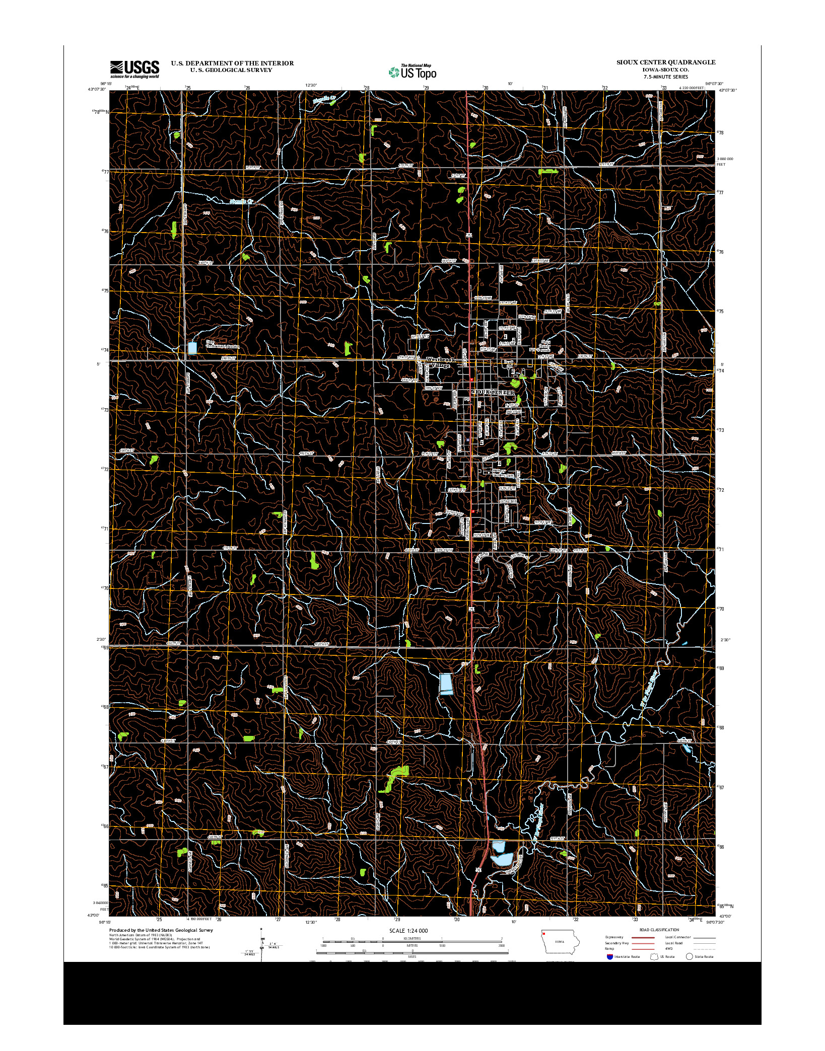 USGS US TOPO 7.5-MINUTE MAP FOR SIOUX CENTER, IA 2013