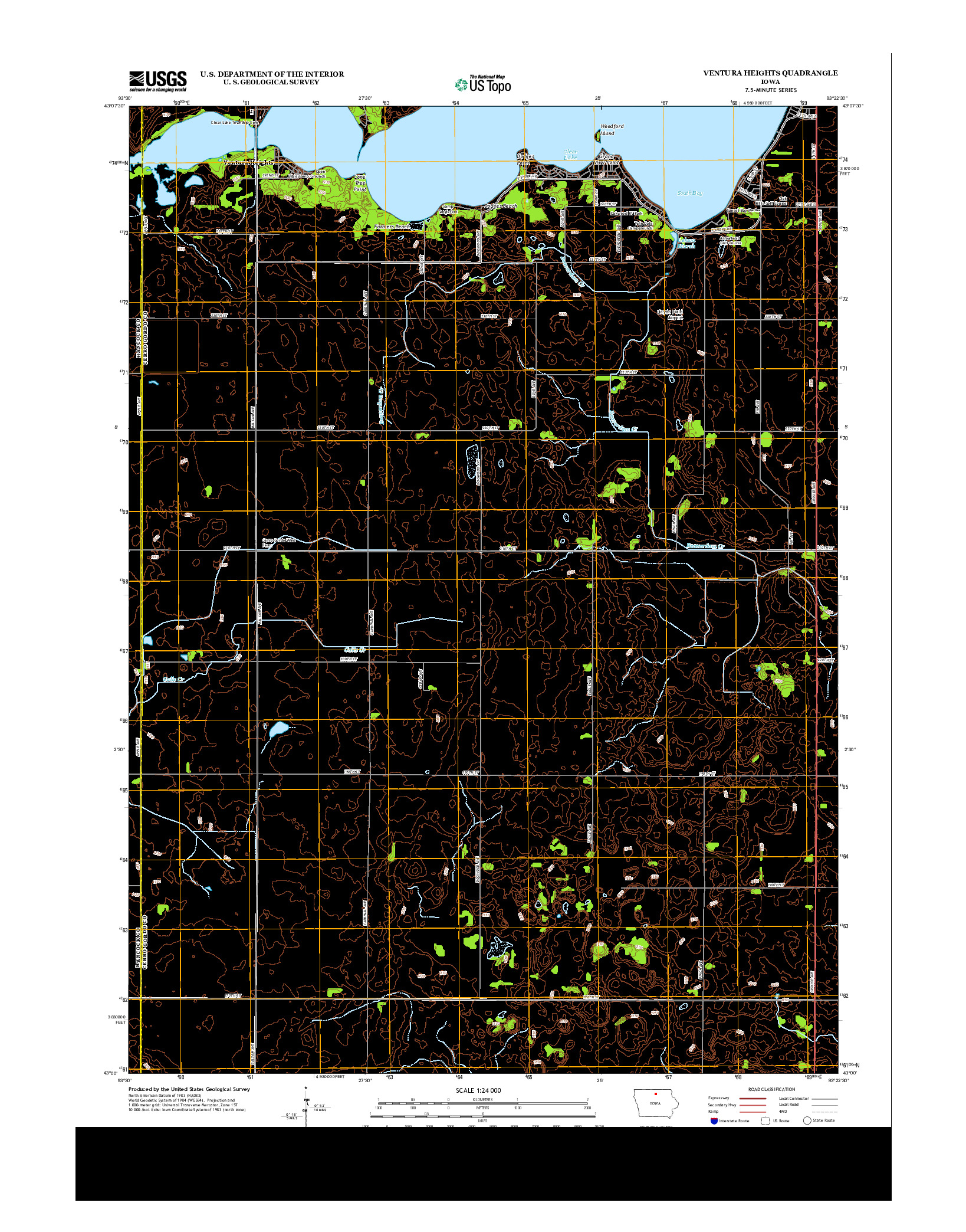 USGS US TOPO 7.5-MINUTE MAP FOR VENTURA HEIGHTS, IA 2013