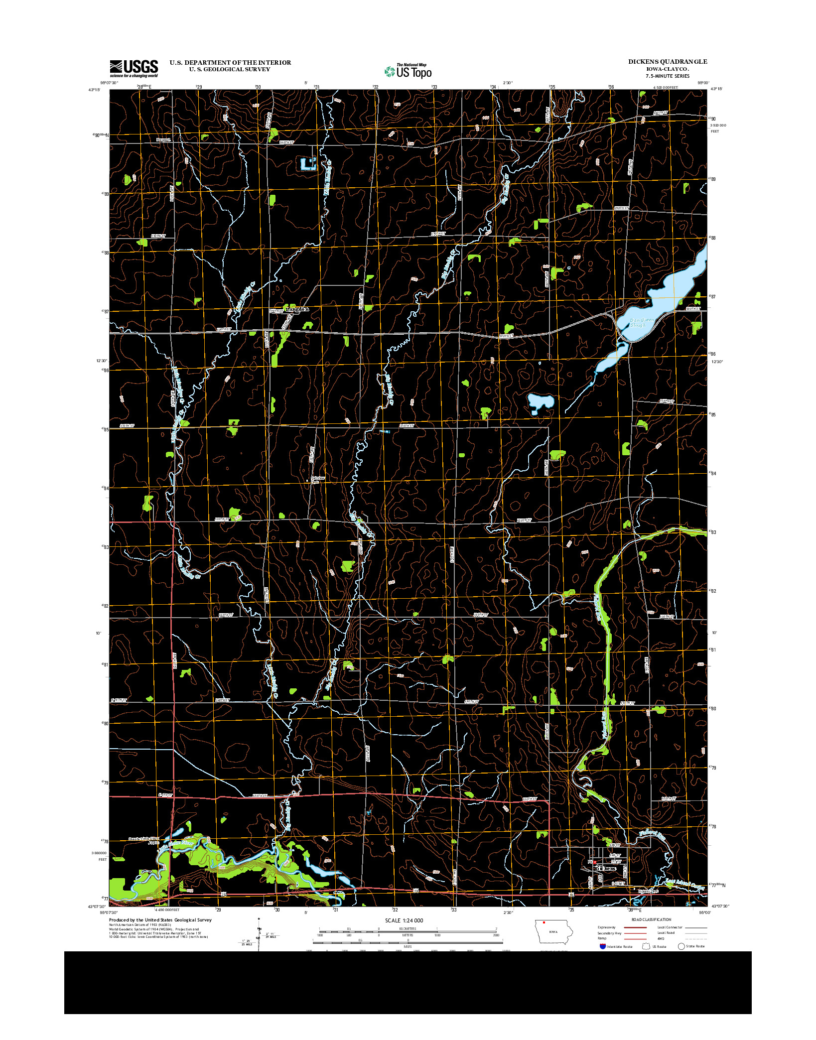 USGS US TOPO 7.5-MINUTE MAP FOR DICKENS, IA 2013