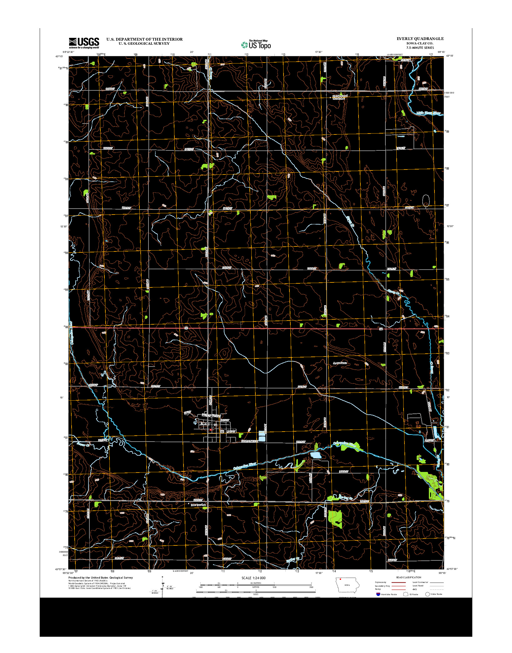 USGS US TOPO 7.5-MINUTE MAP FOR EVERLY, IA 2013