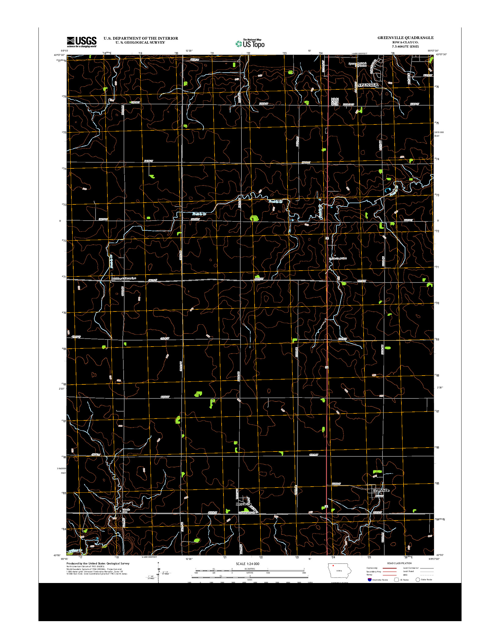 USGS US TOPO 7.5-MINUTE MAP FOR GREENVILLE, IA 2013