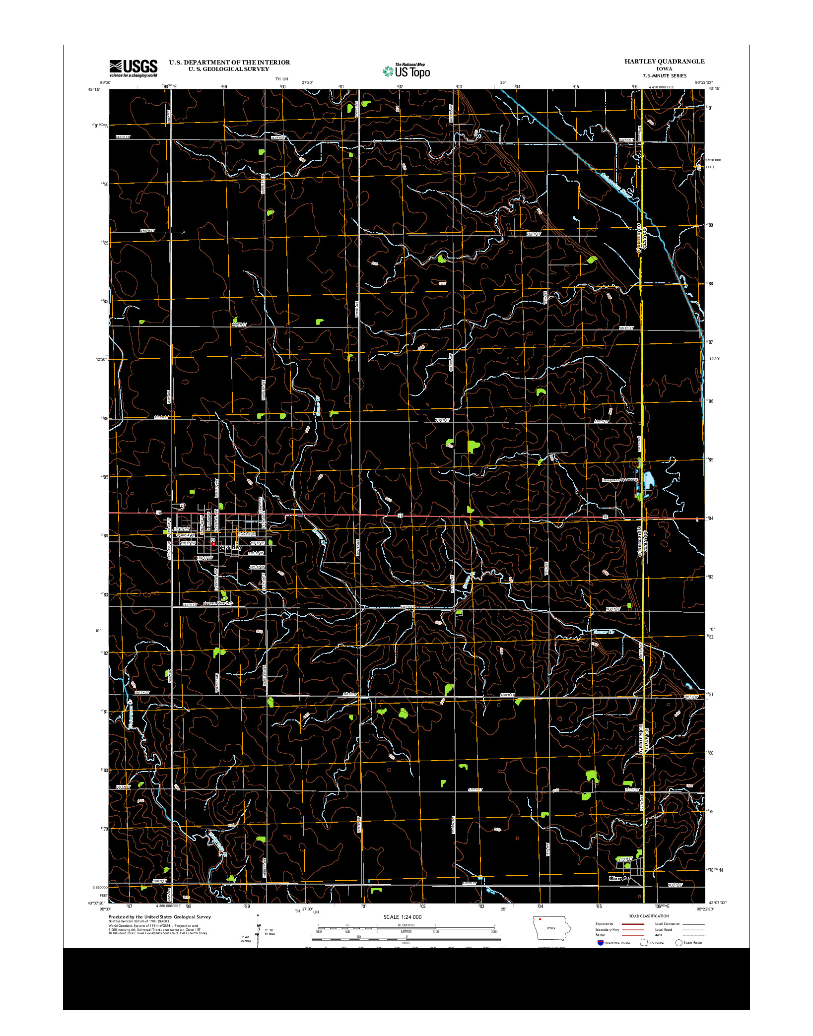 USGS US TOPO 7.5-MINUTE MAP FOR HARTLEY, IA 2013