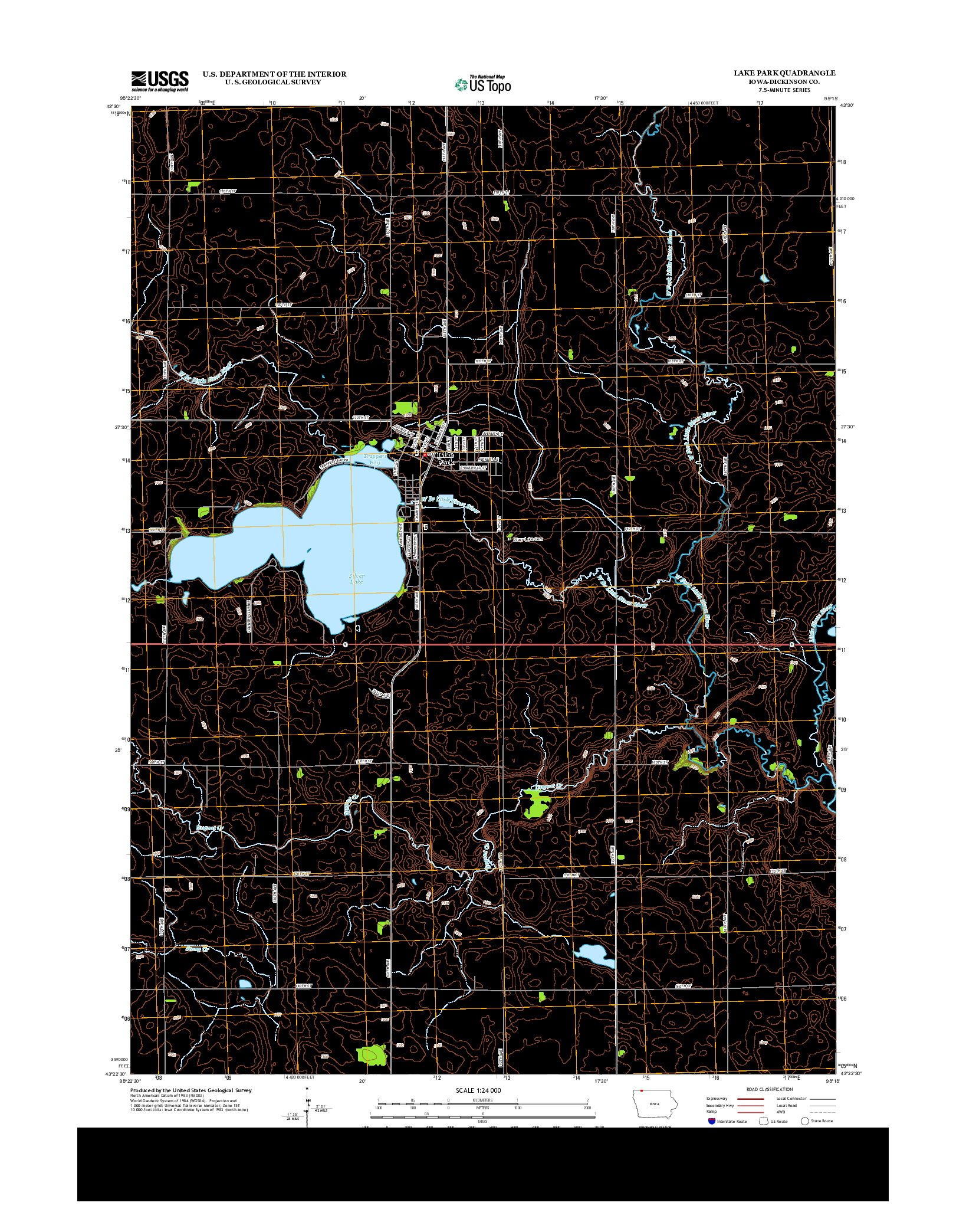 USGS US TOPO 7.5-MINUTE MAP FOR LAKE PARK, IA 2013