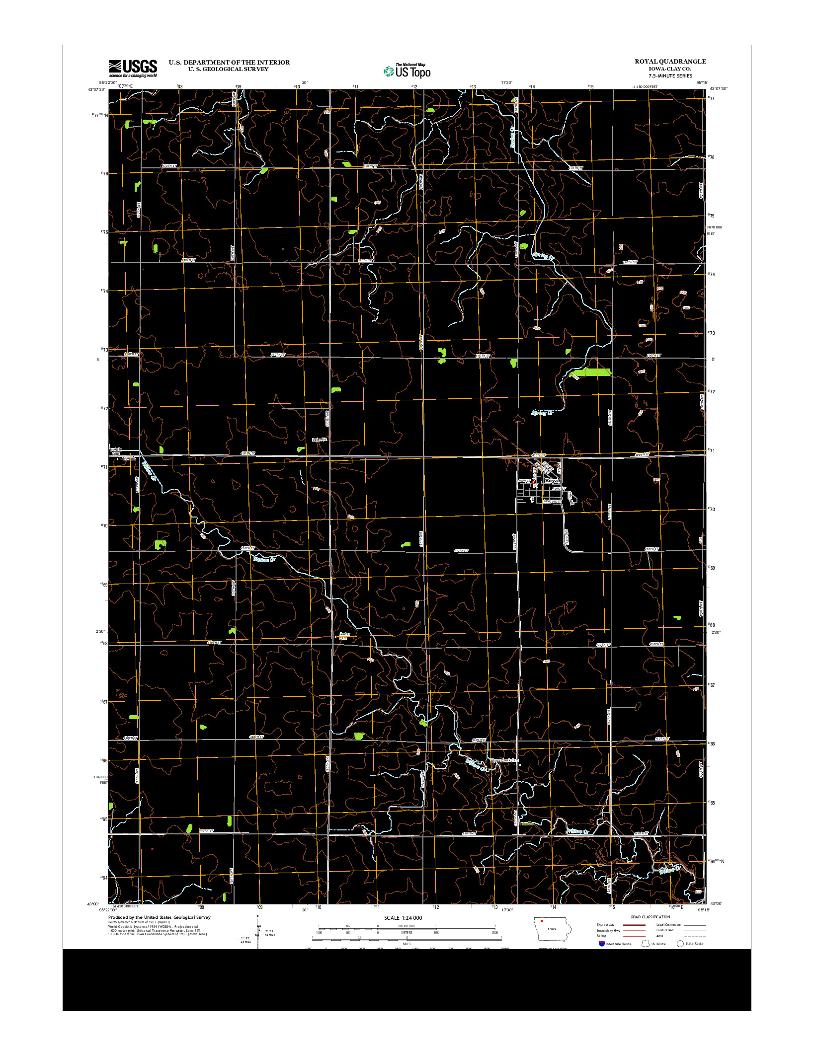 USGS US TOPO 7.5-MINUTE MAP FOR ROYAL, IA 2013