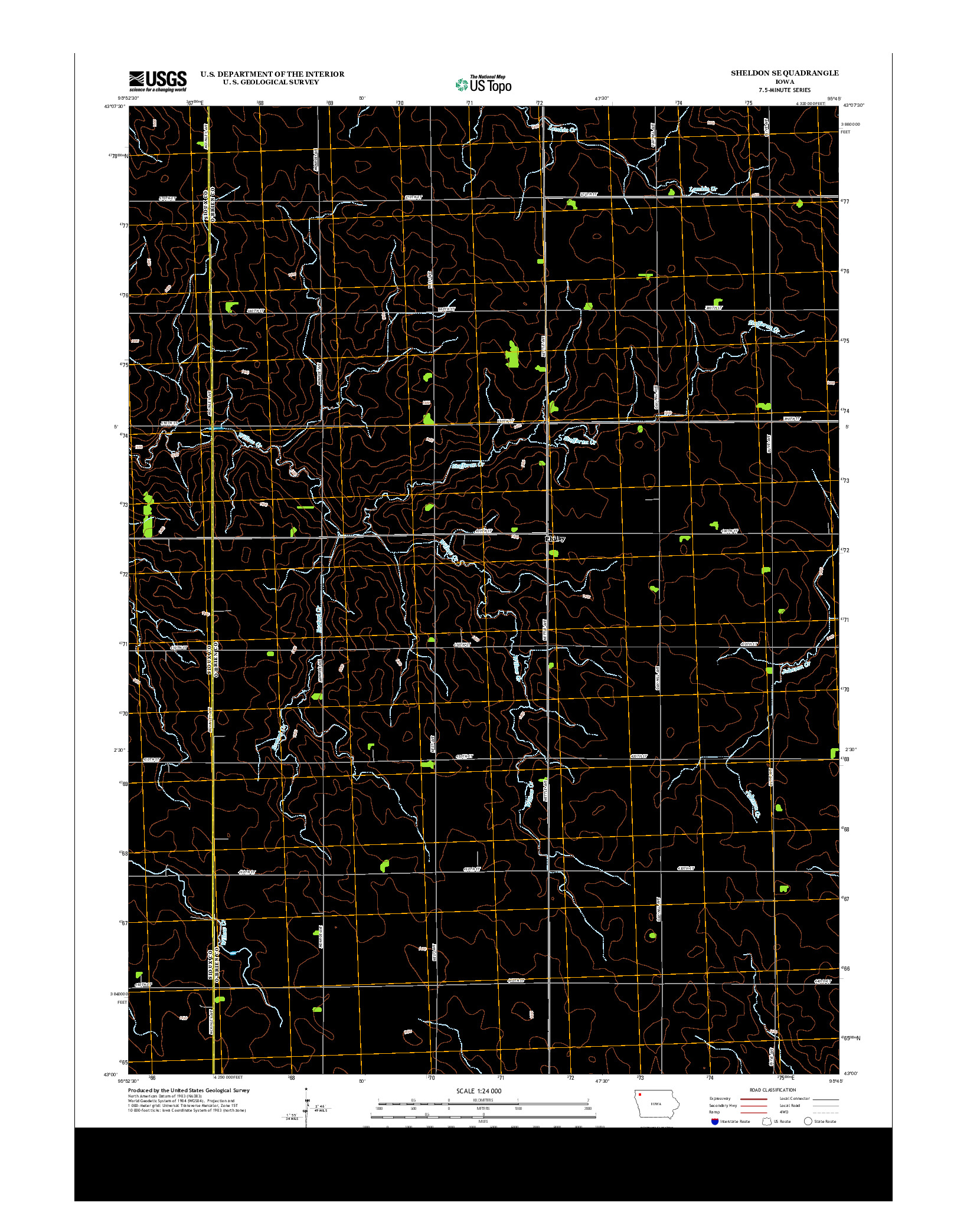 USGS US TOPO 7.5-MINUTE MAP FOR SHELDON SE, IA 2013
