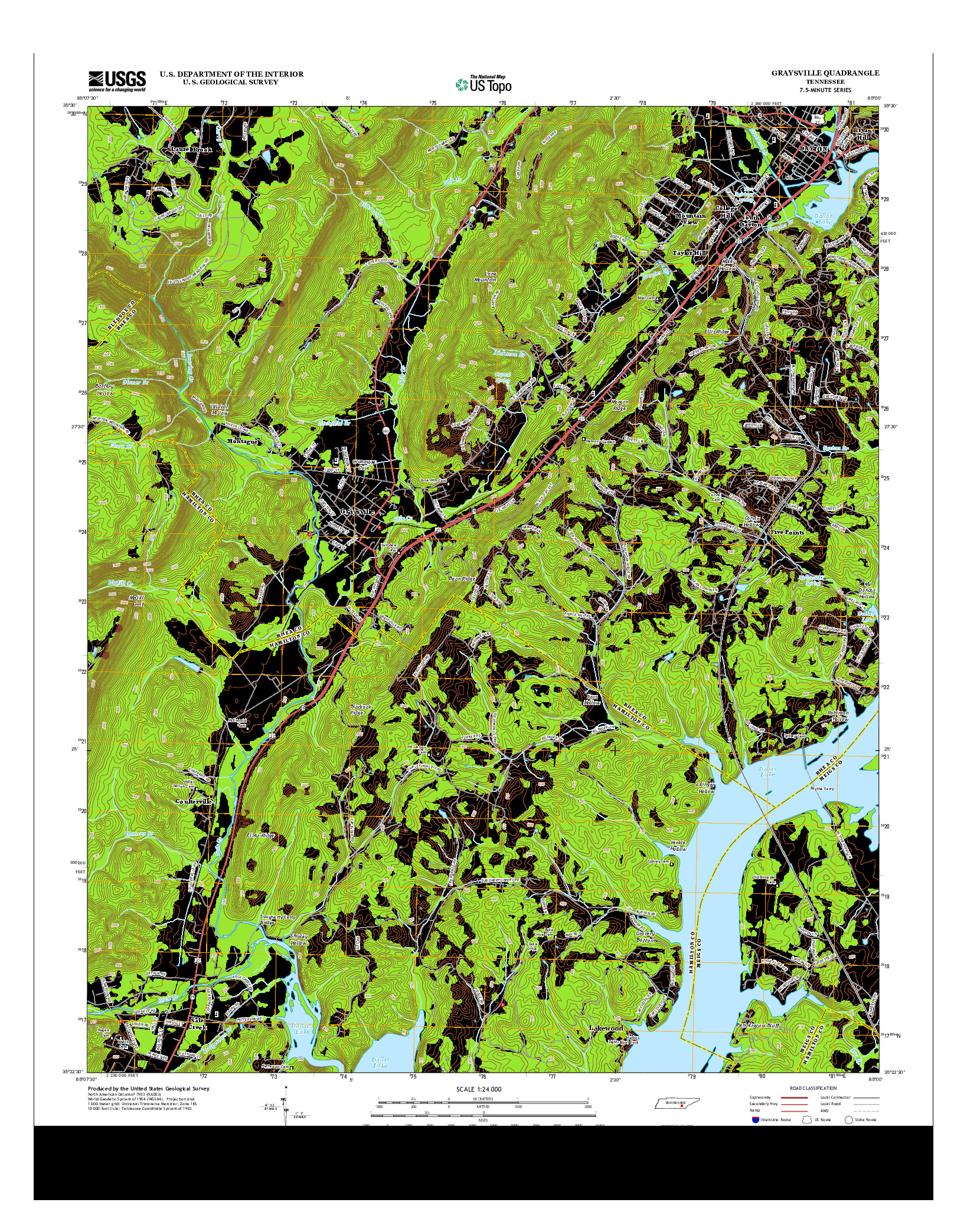USGS US TOPO 7.5-MINUTE MAP FOR GRAYSVILLE, TN 2013