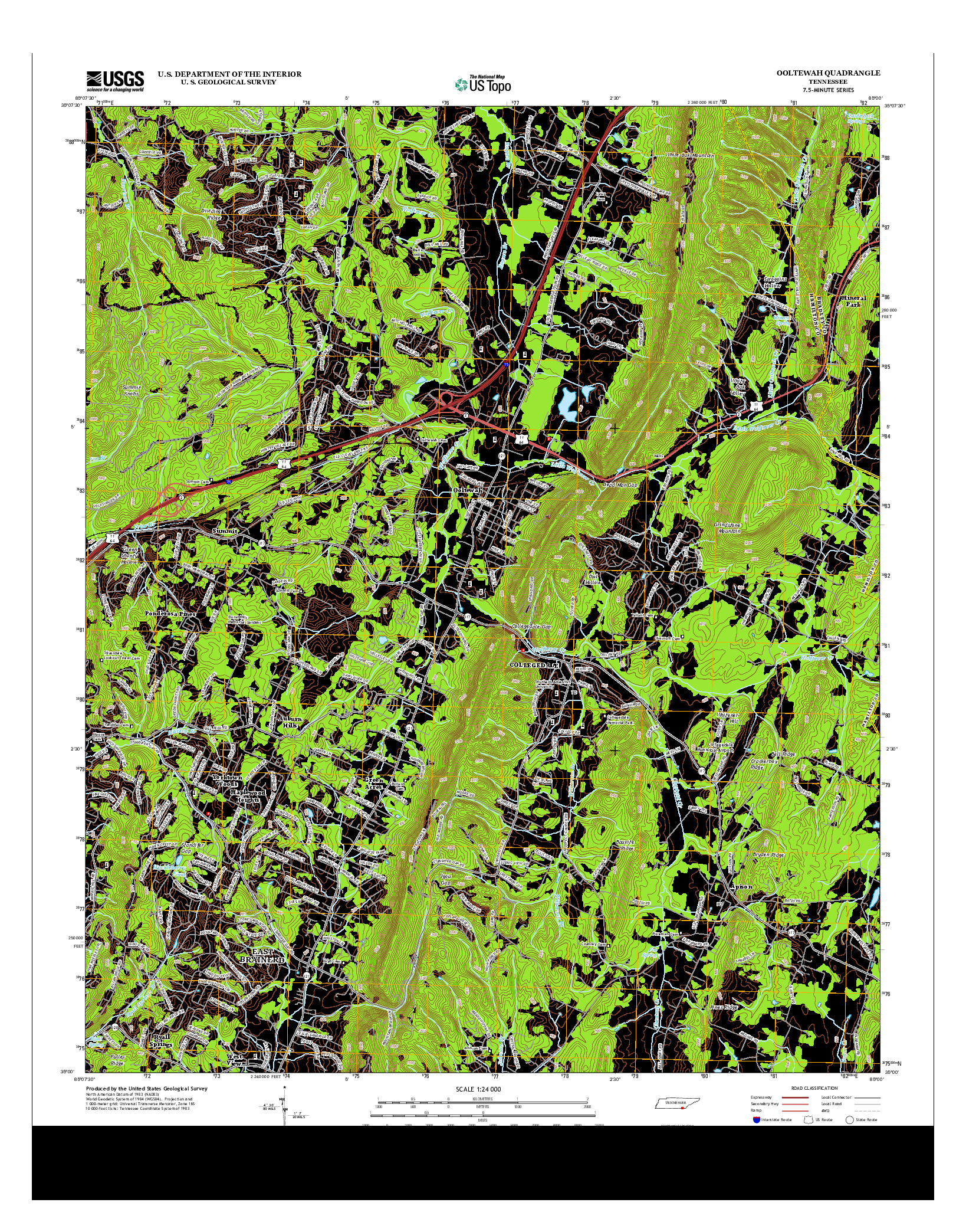 USGS US TOPO 7.5-MINUTE MAP FOR OOLTEWAH, TN 2013