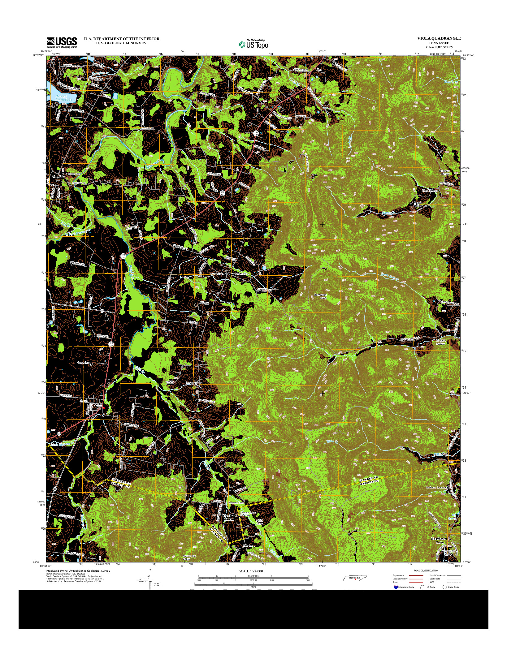 USGS US TOPO 7.5-MINUTE MAP FOR VIOLA, TN 2013