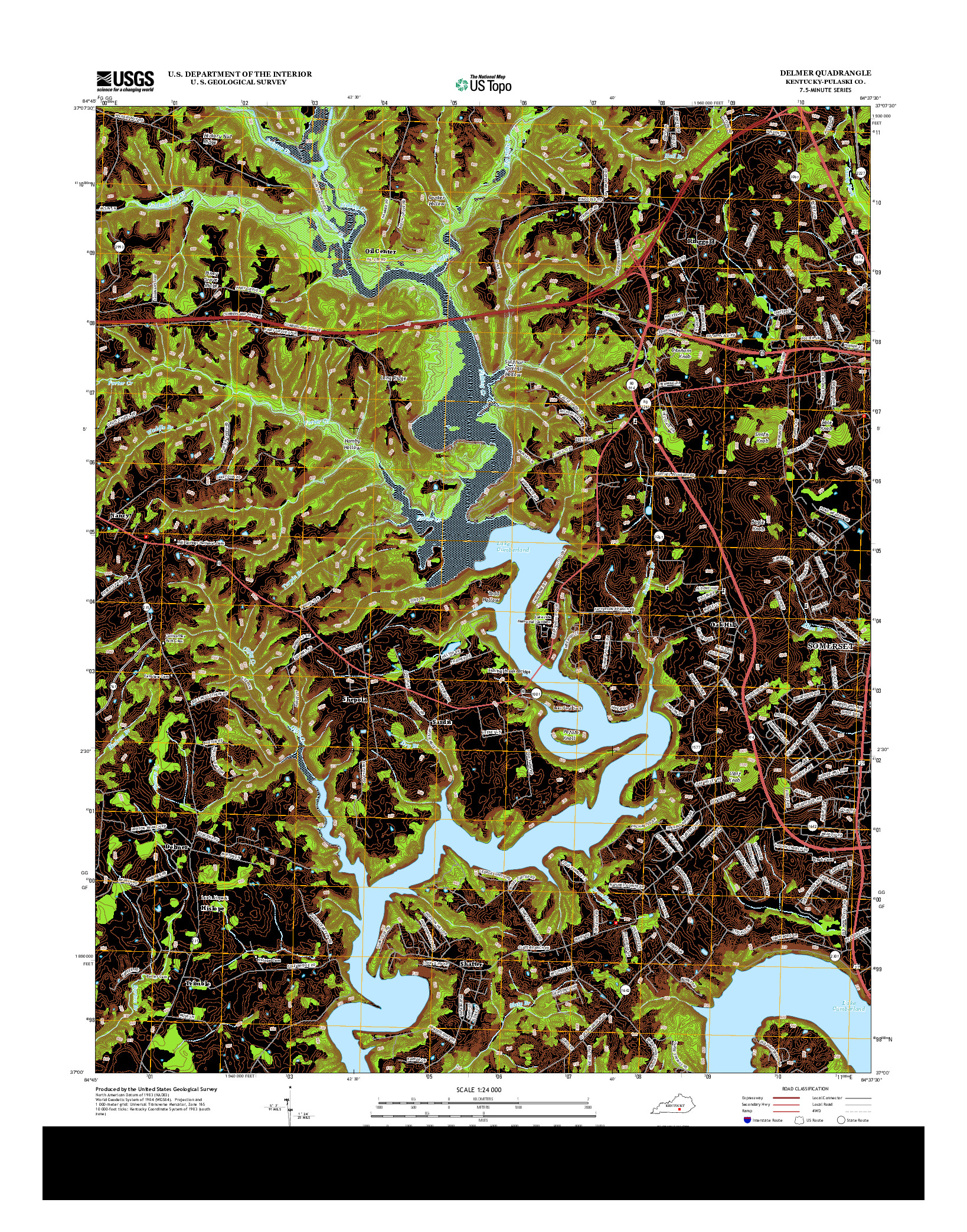USGS US TOPO 7.5-MINUTE MAP FOR DELMER, KY 2013