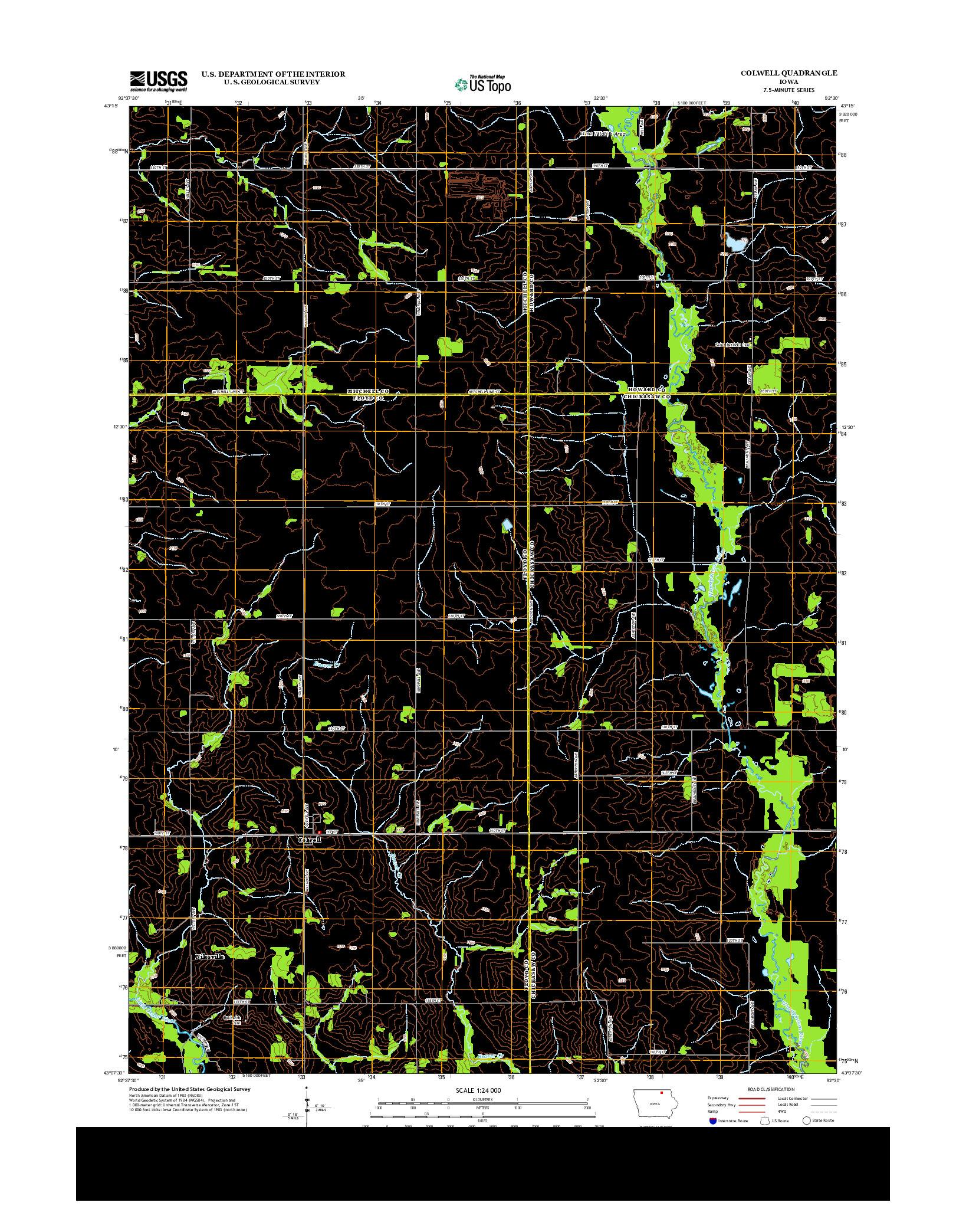 USGS US TOPO 7.5-MINUTE MAP FOR COLWELL, IA 2013