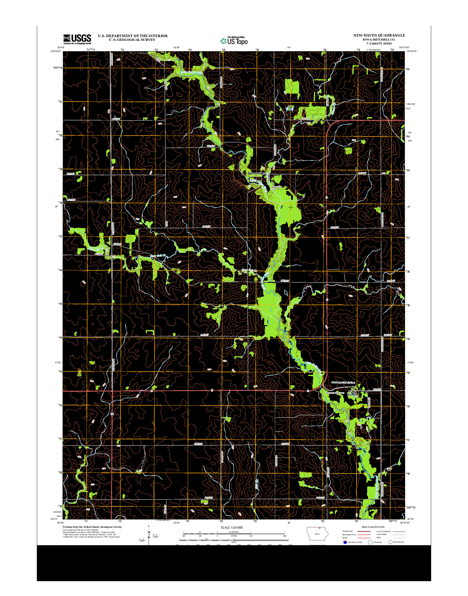 USGS US TOPO 7.5-MINUTE MAP FOR NEW HAVEN, IA 2013