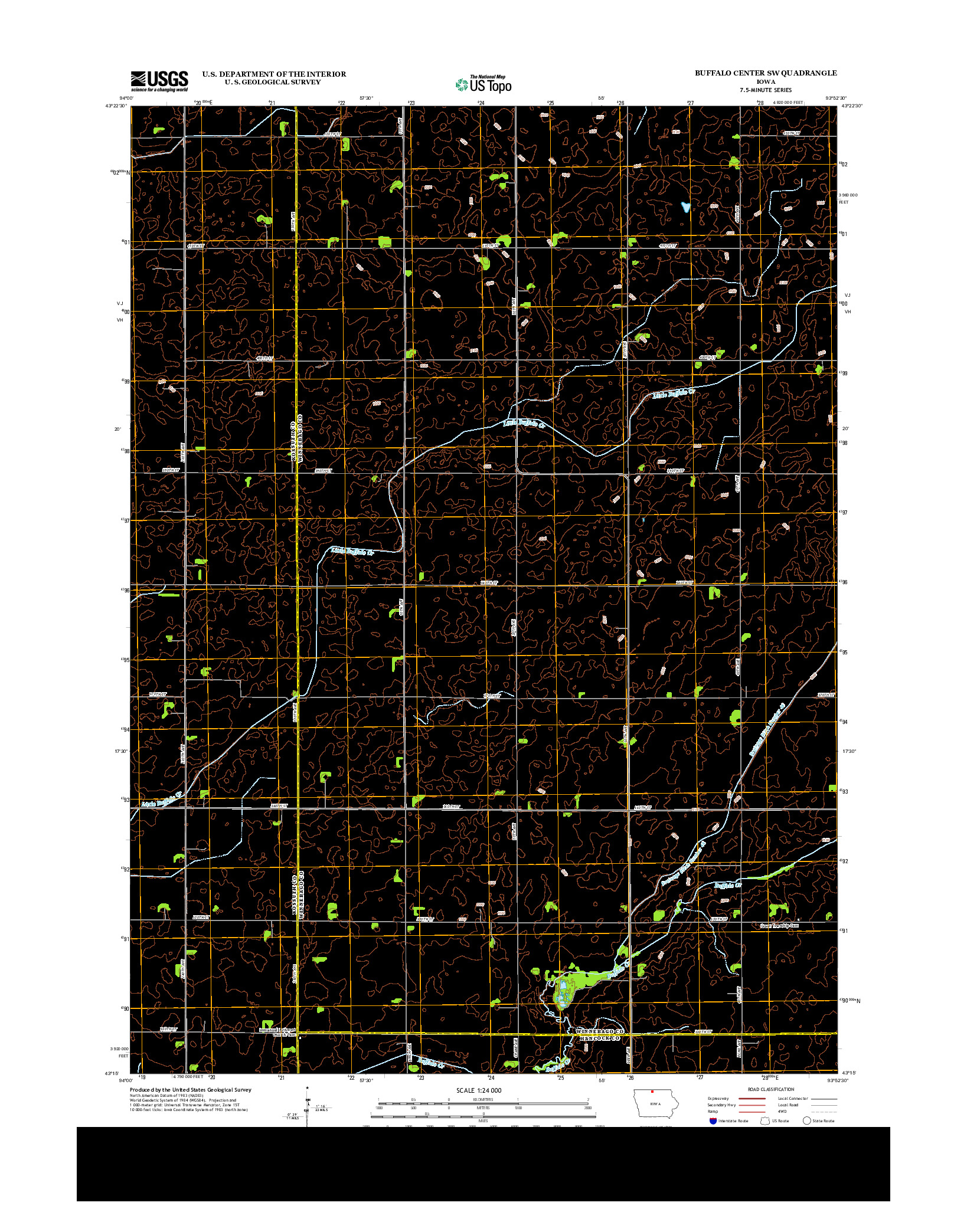 USGS US TOPO 7.5-MINUTE MAP FOR BUFFALO CENTER SW, IA 2013