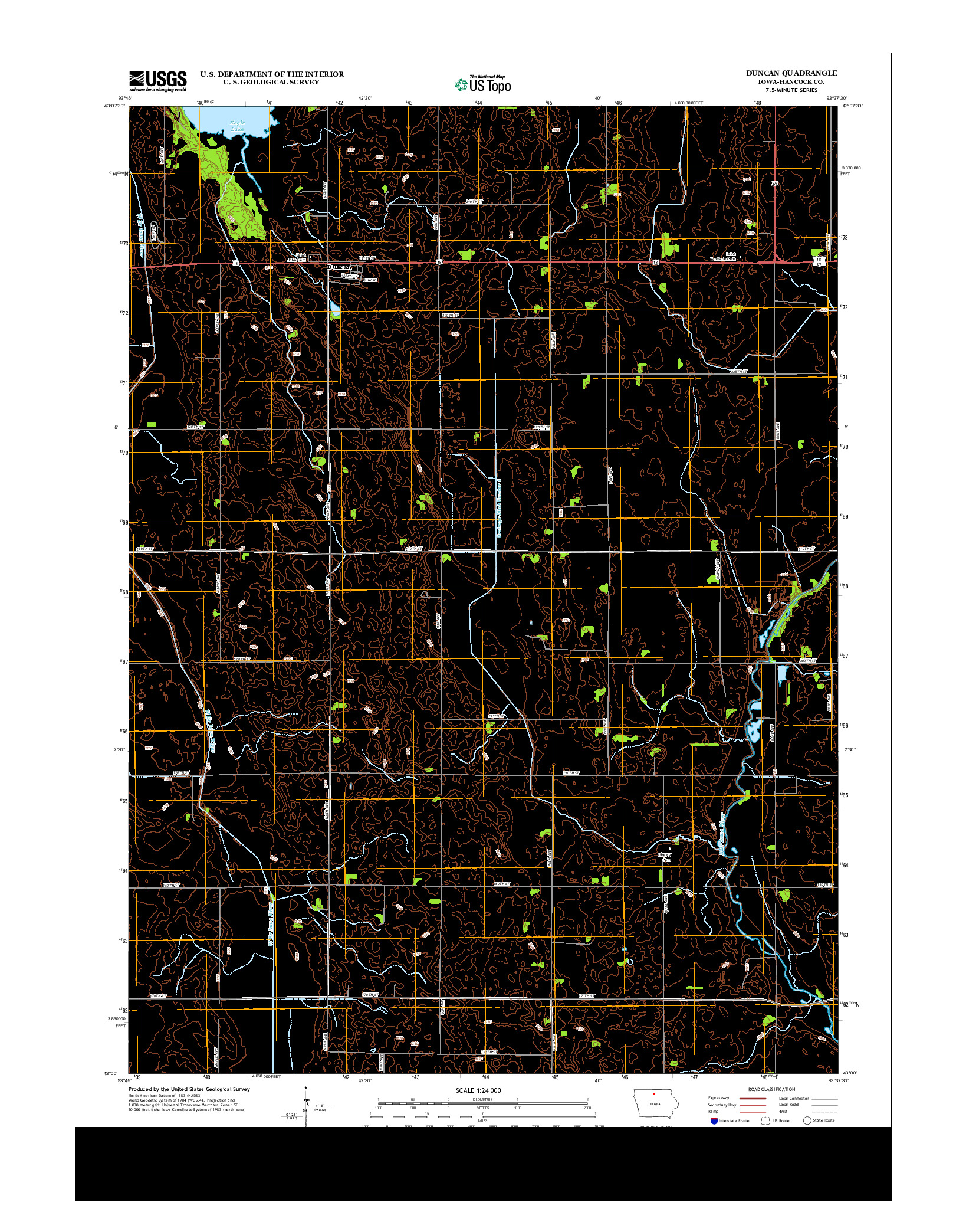 USGS US TOPO 7.5-MINUTE MAP FOR DUNCAN, IA 2013
