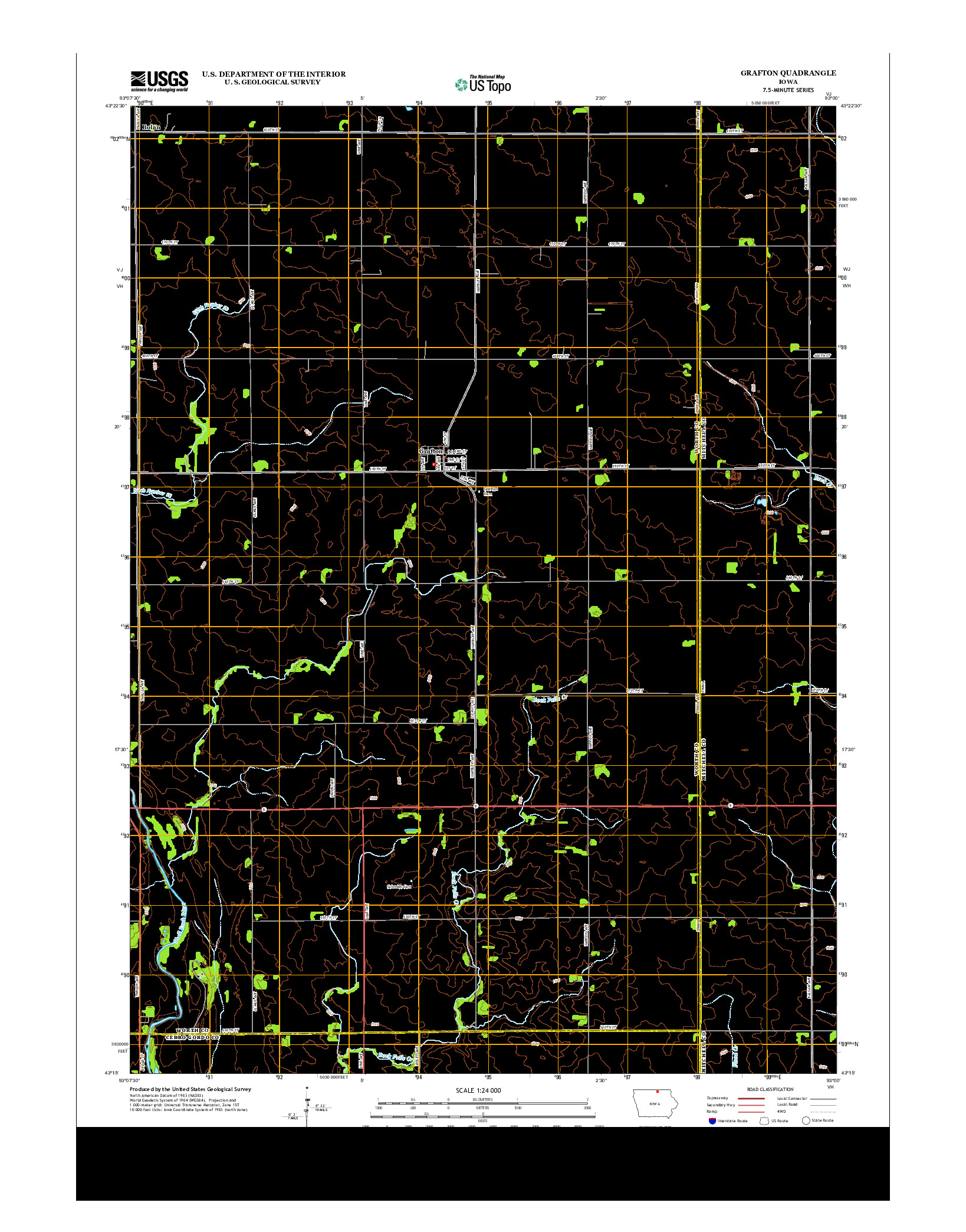 USGS US TOPO 7.5-MINUTE MAP FOR GRAFTON, IA 2013