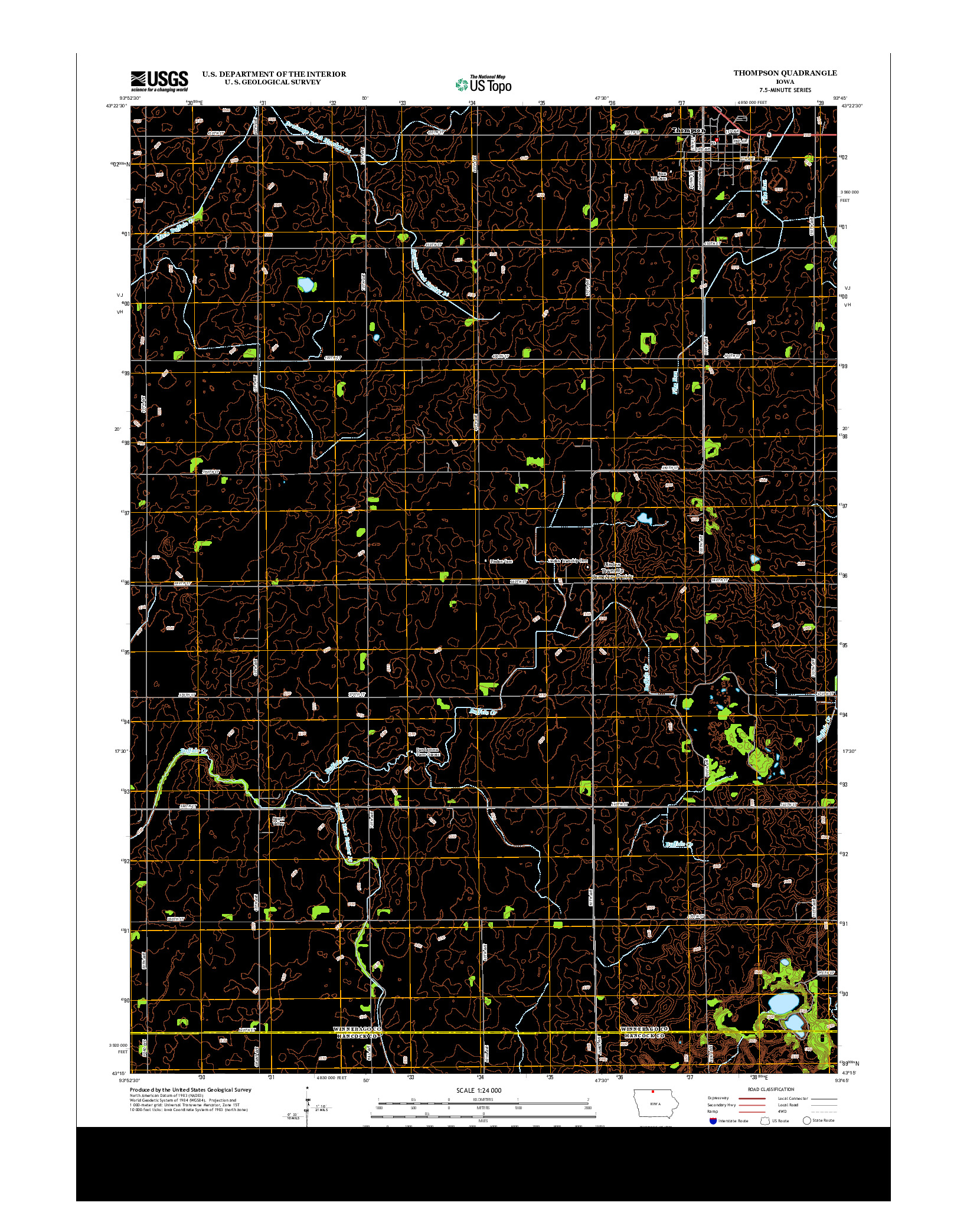 USGS US TOPO 7.5-MINUTE MAP FOR THOMPSON, IA 2013