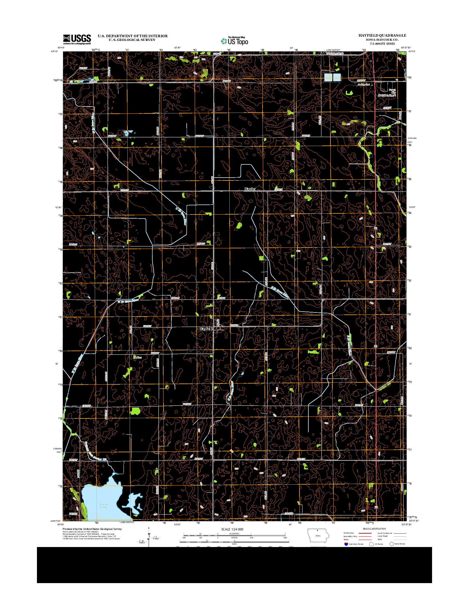USGS US TOPO 7.5-MINUTE MAP FOR HAYFIELD, IA 2013