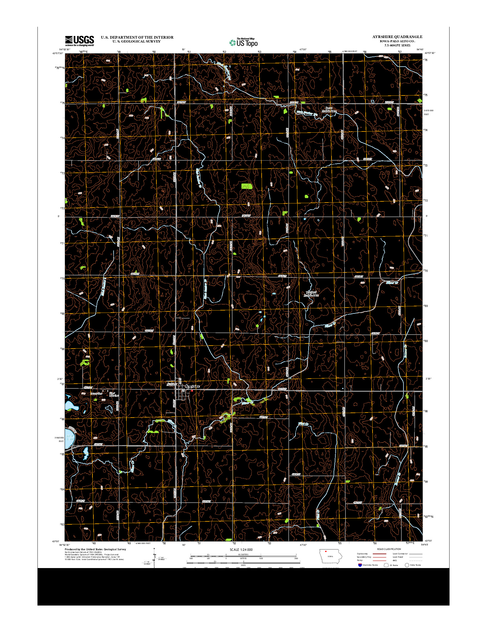 USGS US TOPO 7.5-MINUTE MAP FOR AYRSHIRE, IA 2013