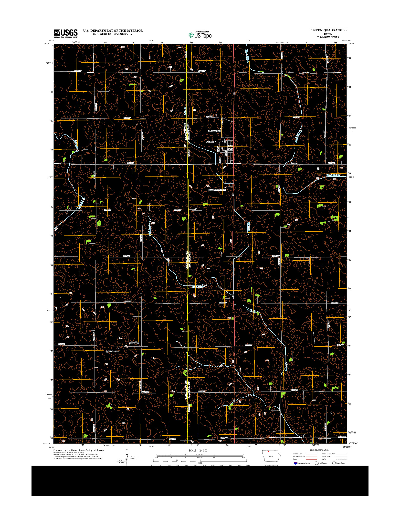 USGS US TOPO 7.5-MINUTE MAP FOR FENTON, IA 2013