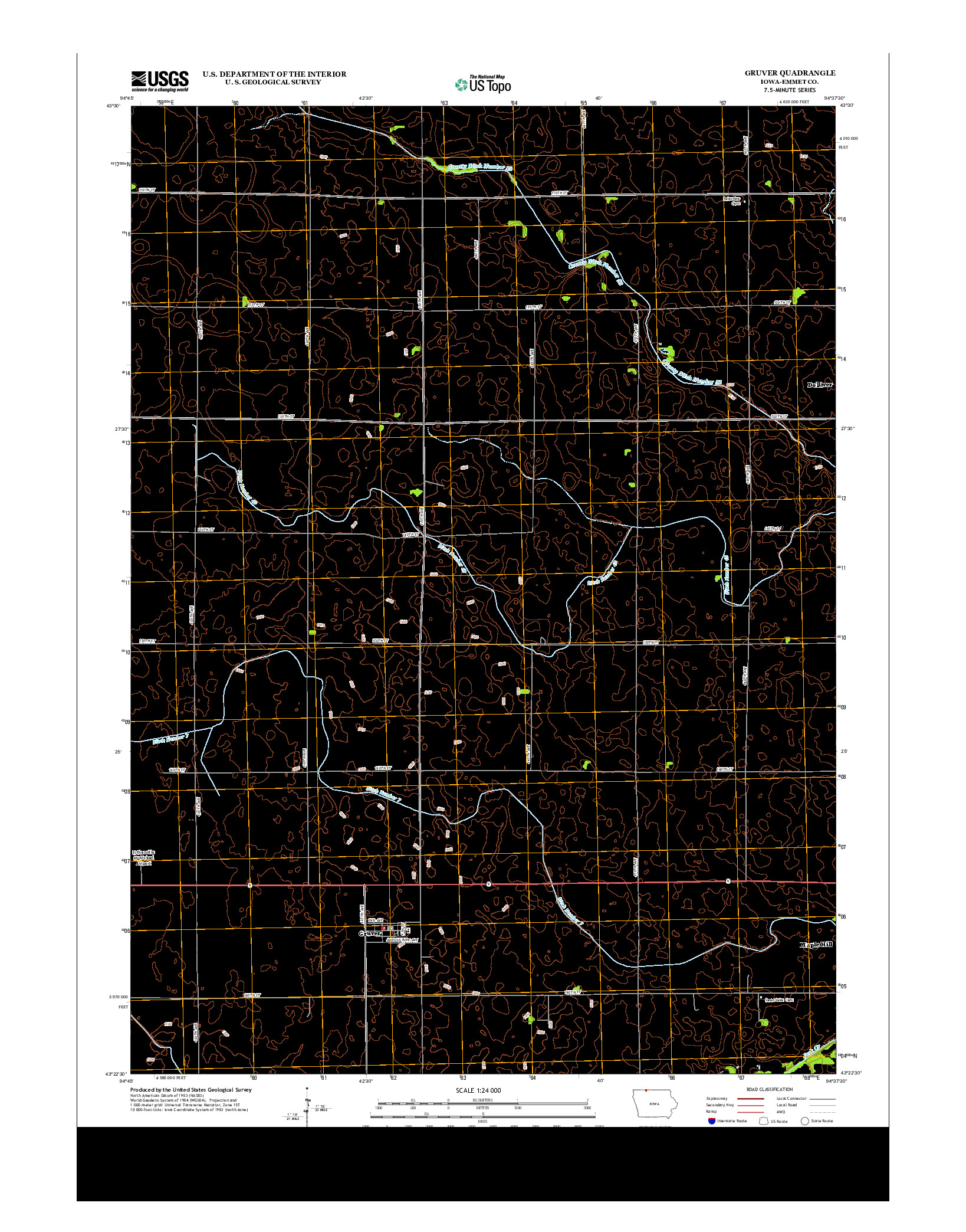 USGS US TOPO 7.5-MINUTE MAP FOR GRUVER, IA 2013