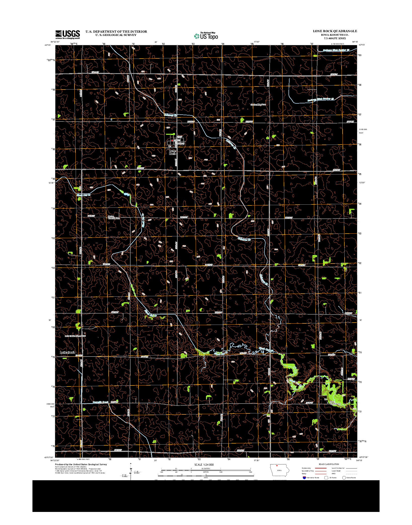USGS US TOPO 7.5-MINUTE MAP FOR LONE ROCK, IA 2013