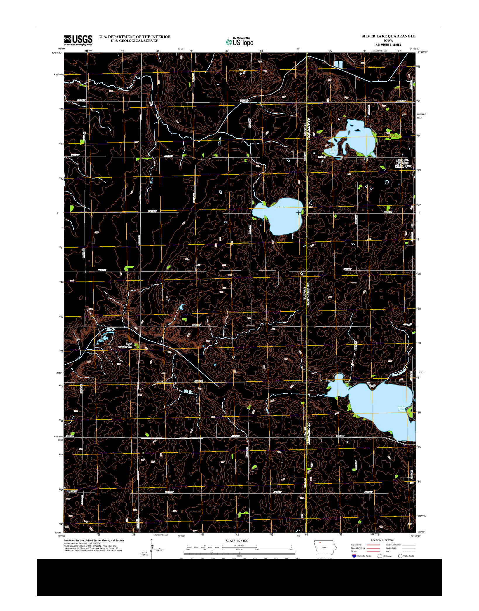 USGS US TOPO 7.5-MINUTE MAP FOR SILVER LAKE, IA 2013
