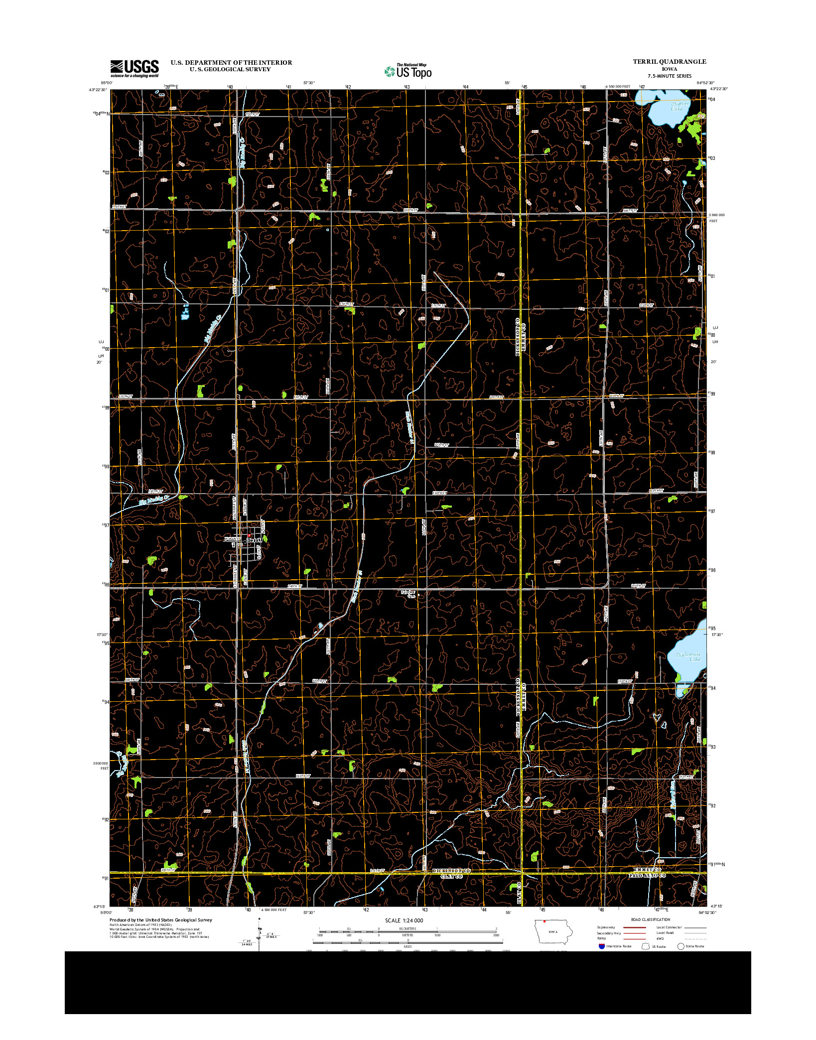USGS US TOPO 7.5-MINUTE MAP FOR TERRIL, IA 2013