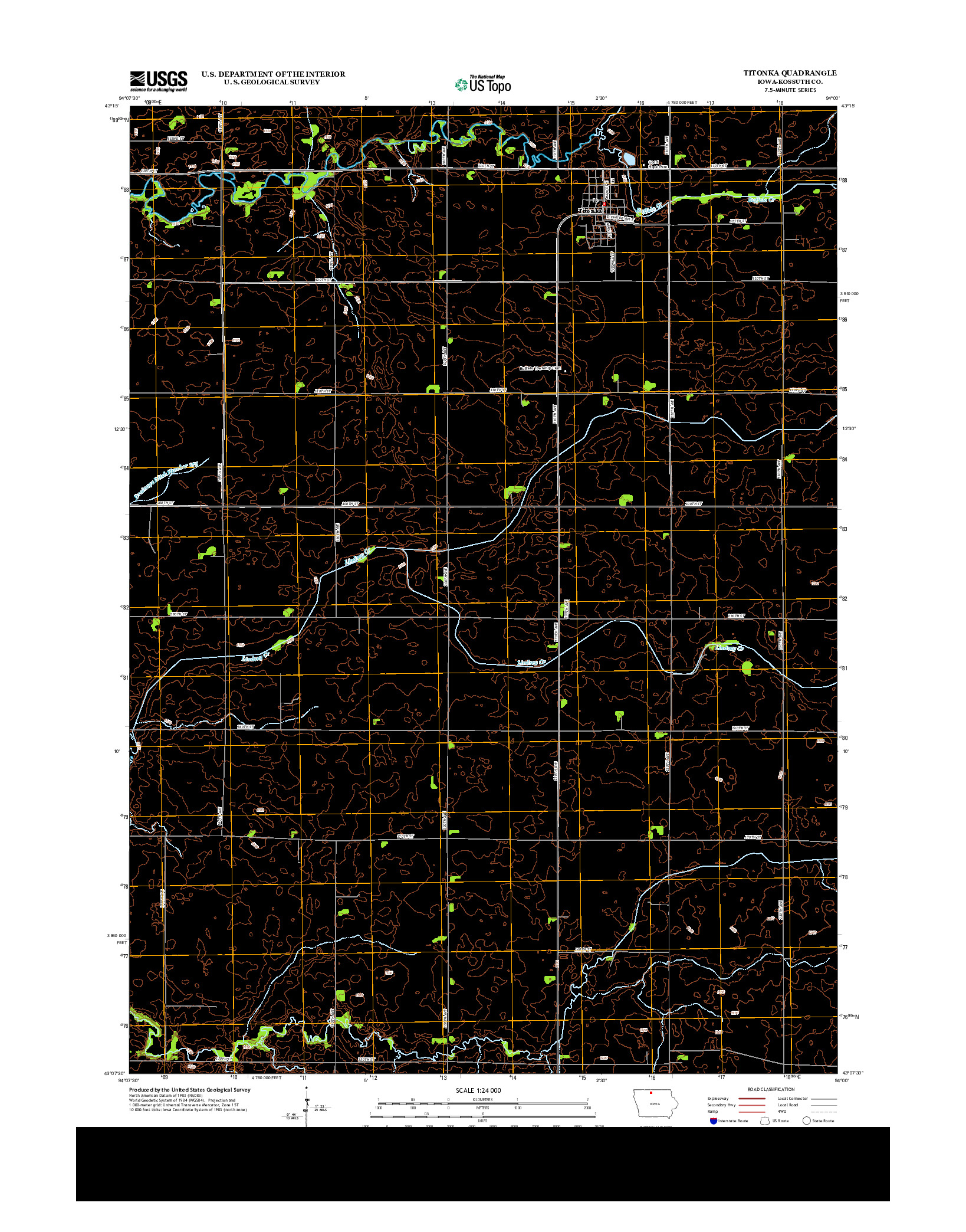 USGS US TOPO 7.5-MINUTE MAP FOR TITONKA, IA 2013