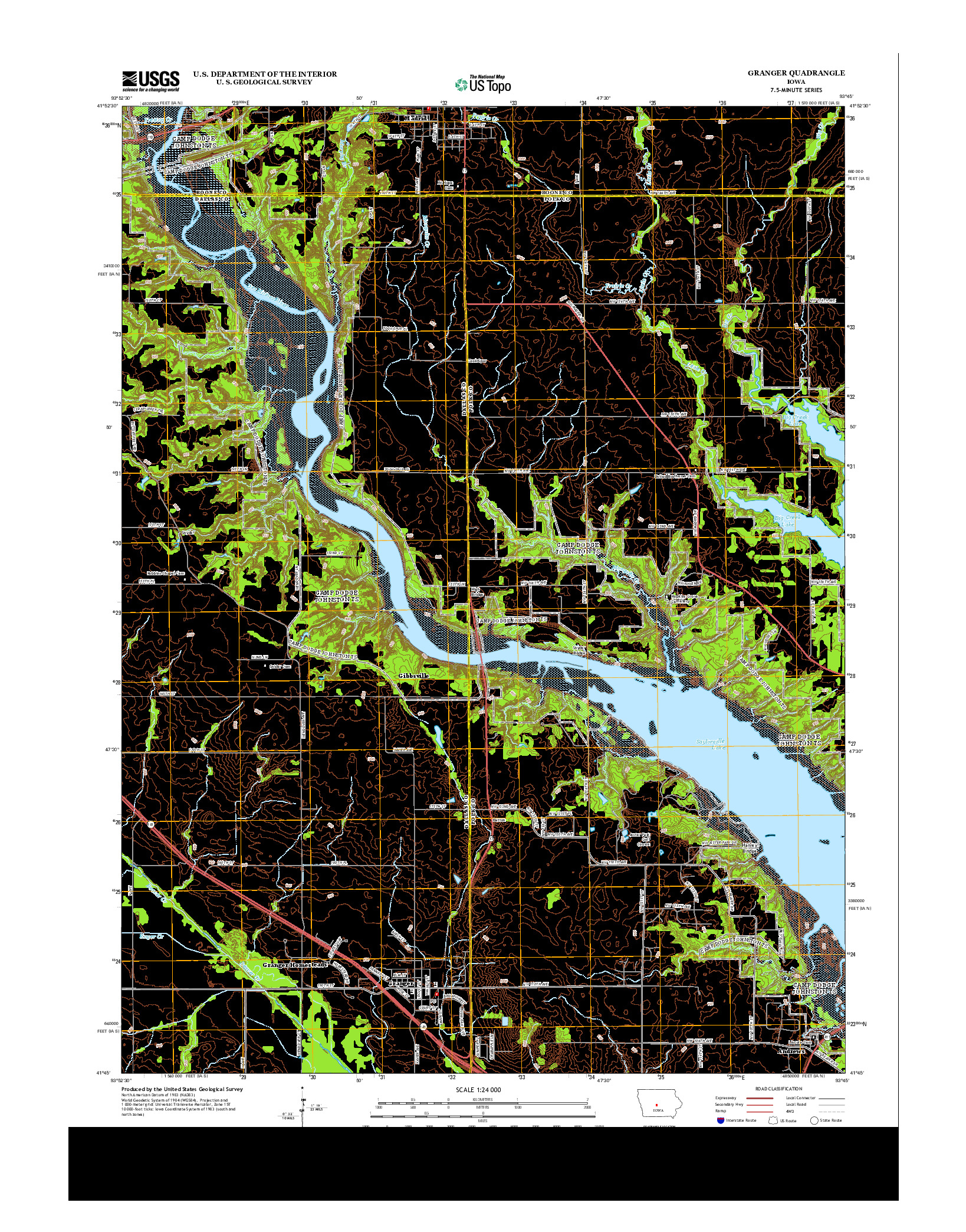 USGS US TOPO 7.5-MINUTE MAP FOR GRANGER, IA 2013