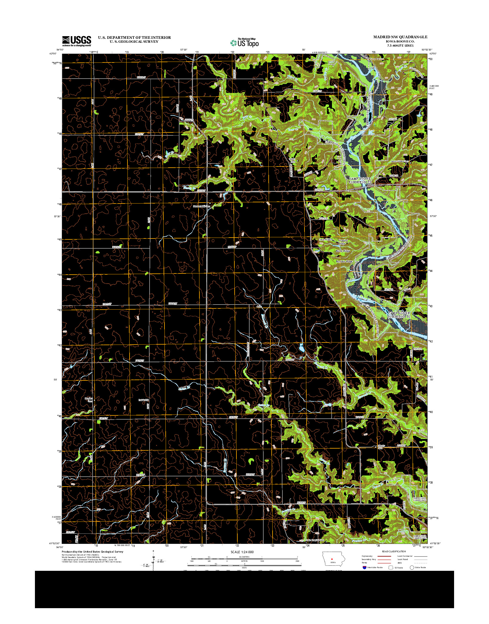 USGS US TOPO 7.5-MINUTE MAP FOR MADRID NW, IA 2013