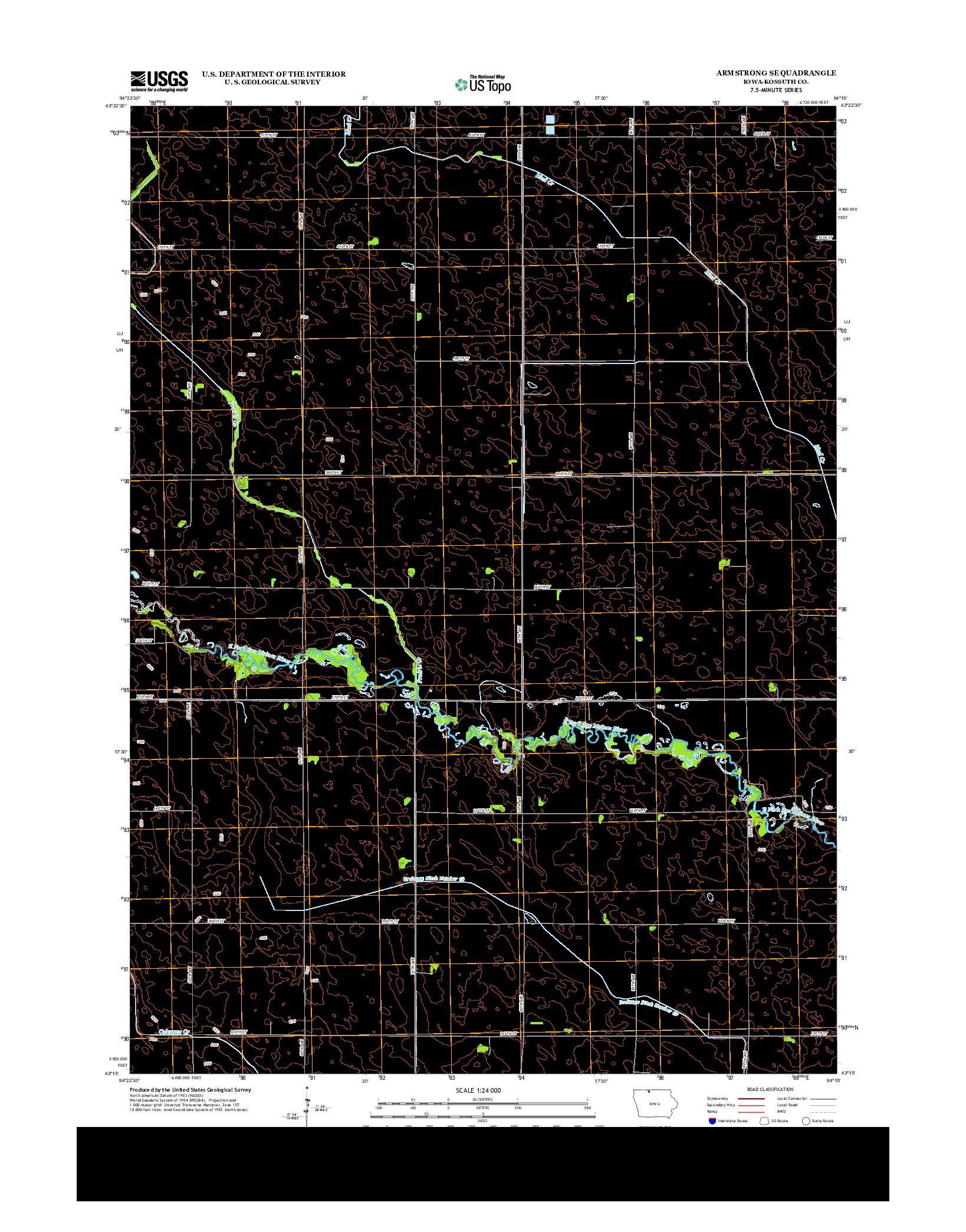 USGS US TOPO 7.5-MINUTE MAP FOR ARMSTRONG SE, IA 2013