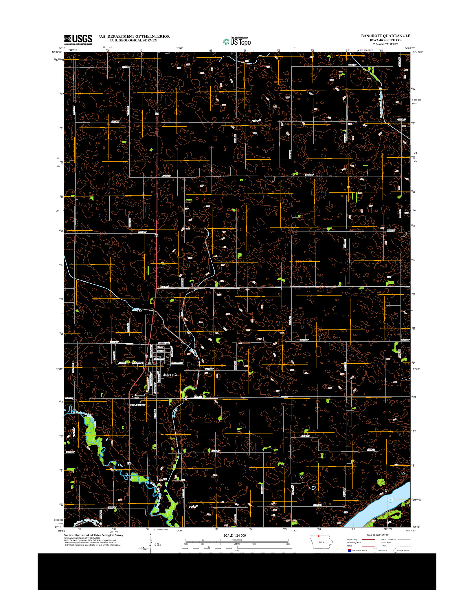 USGS US TOPO 7.5-MINUTE MAP FOR BANCROFT, IA 2013