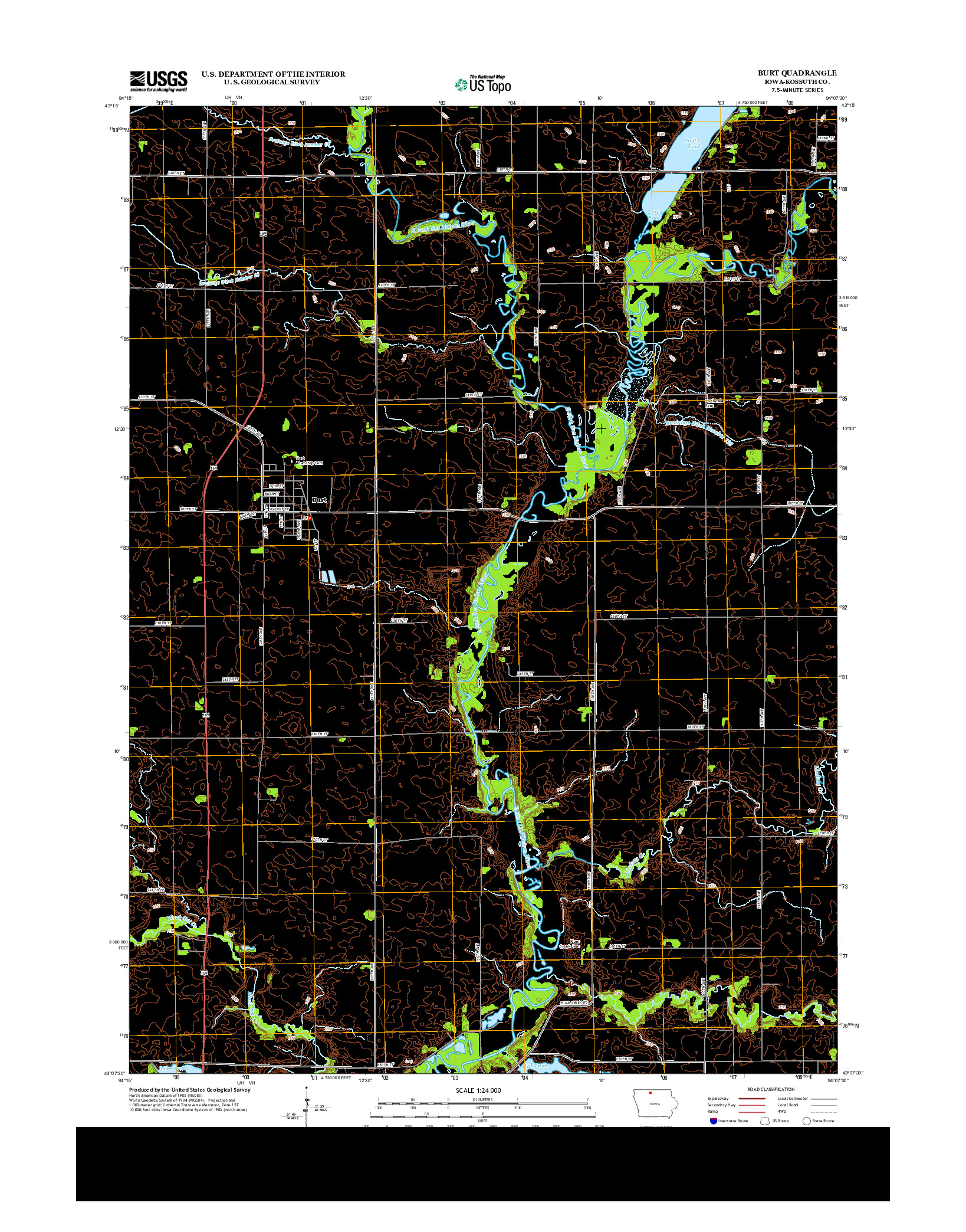 USGS US TOPO 7.5-MINUTE MAP FOR BURT, IA 2013
