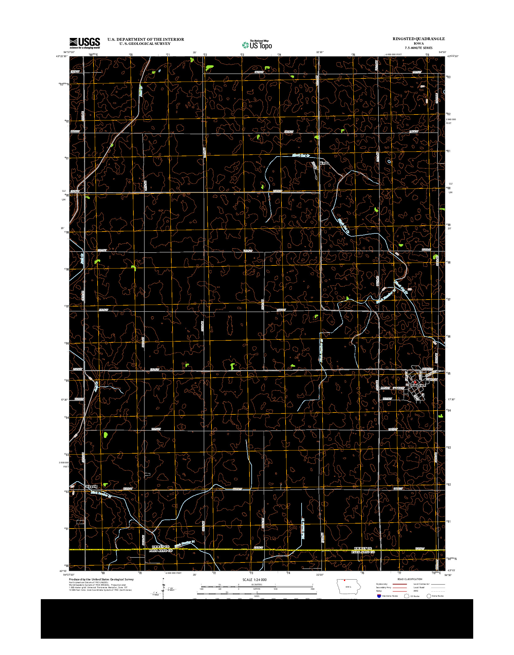 USGS US TOPO 7.5-MINUTE MAP FOR RINGSTED, IA 2013