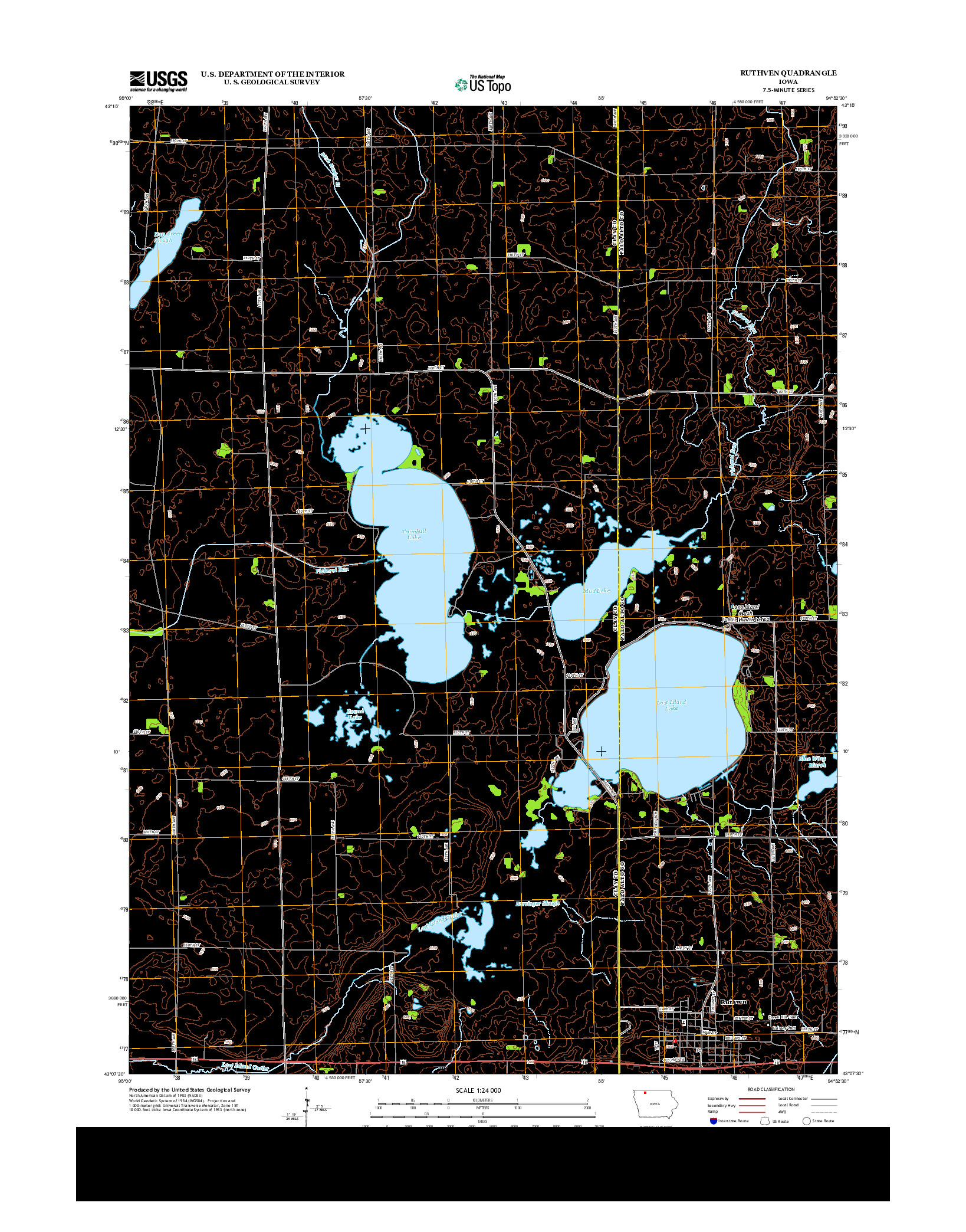 USGS US TOPO 7.5-MINUTE MAP FOR RUTHVEN, IA 2013