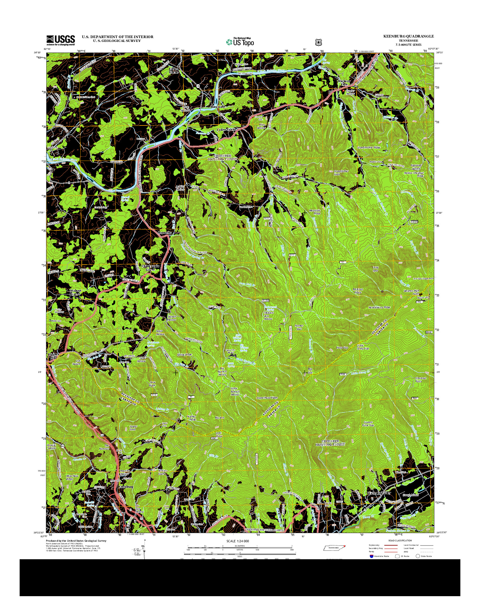 USGS US TOPO 7.5-MINUTE MAP FOR KEENBURG, TN 2013