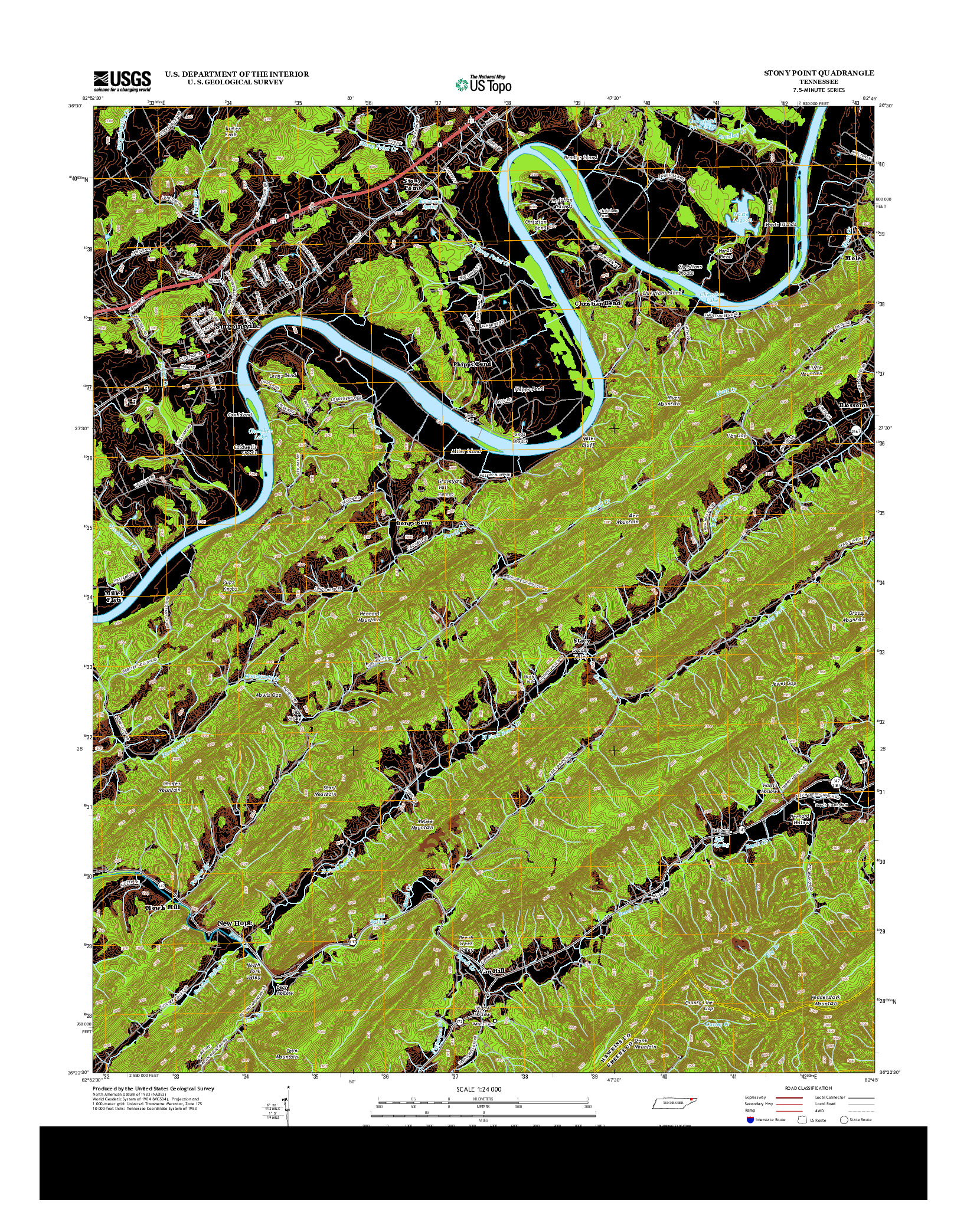 USGS US TOPO 7.5-MINUTE MAP FOR STONY POINT, TN 2013