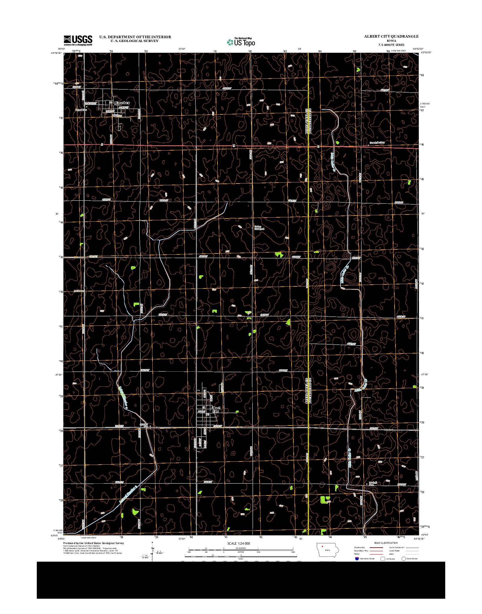 USGS US TOPO 7.5-MINUTE MAP FOR ALBERT CITY, IA 2013