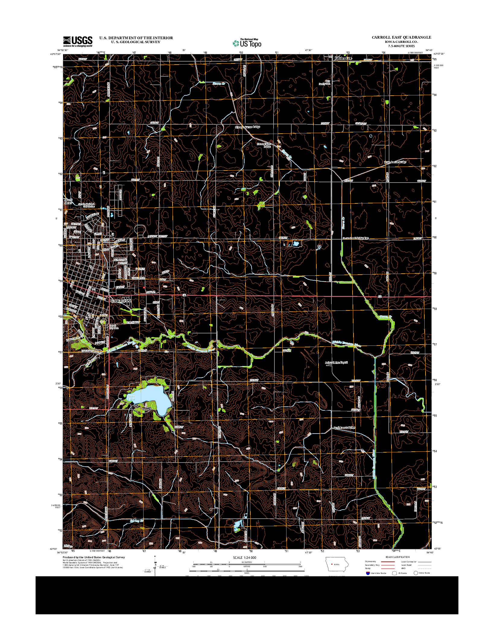 USGS US TOPO 7.5-MINUTE MAP FOR CARROLL EAST, IA 2013