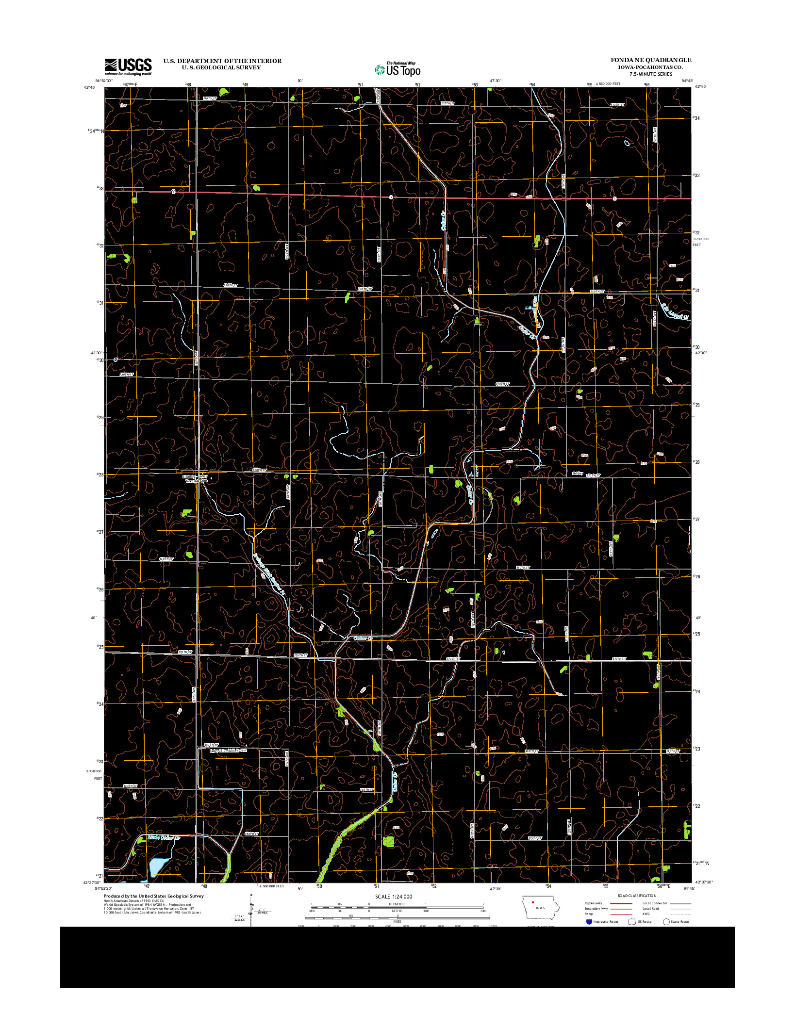USGS US TOPO 7.5-MINUTE MAP FOR FONDA NE, IA 2013